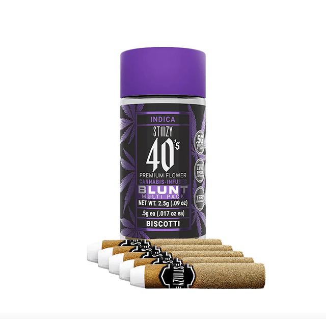 STIIIZY 40's Blunts | .5gx5pk - Biscotti - Infused - Indica