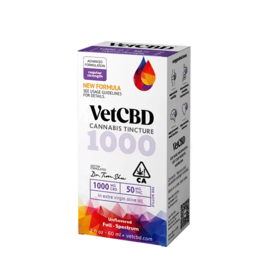 Regular Strength Tincture | 2oz | 20:1 | 1000mg CBD | 50mg THC - VETCBD -  - $90 - Tincture