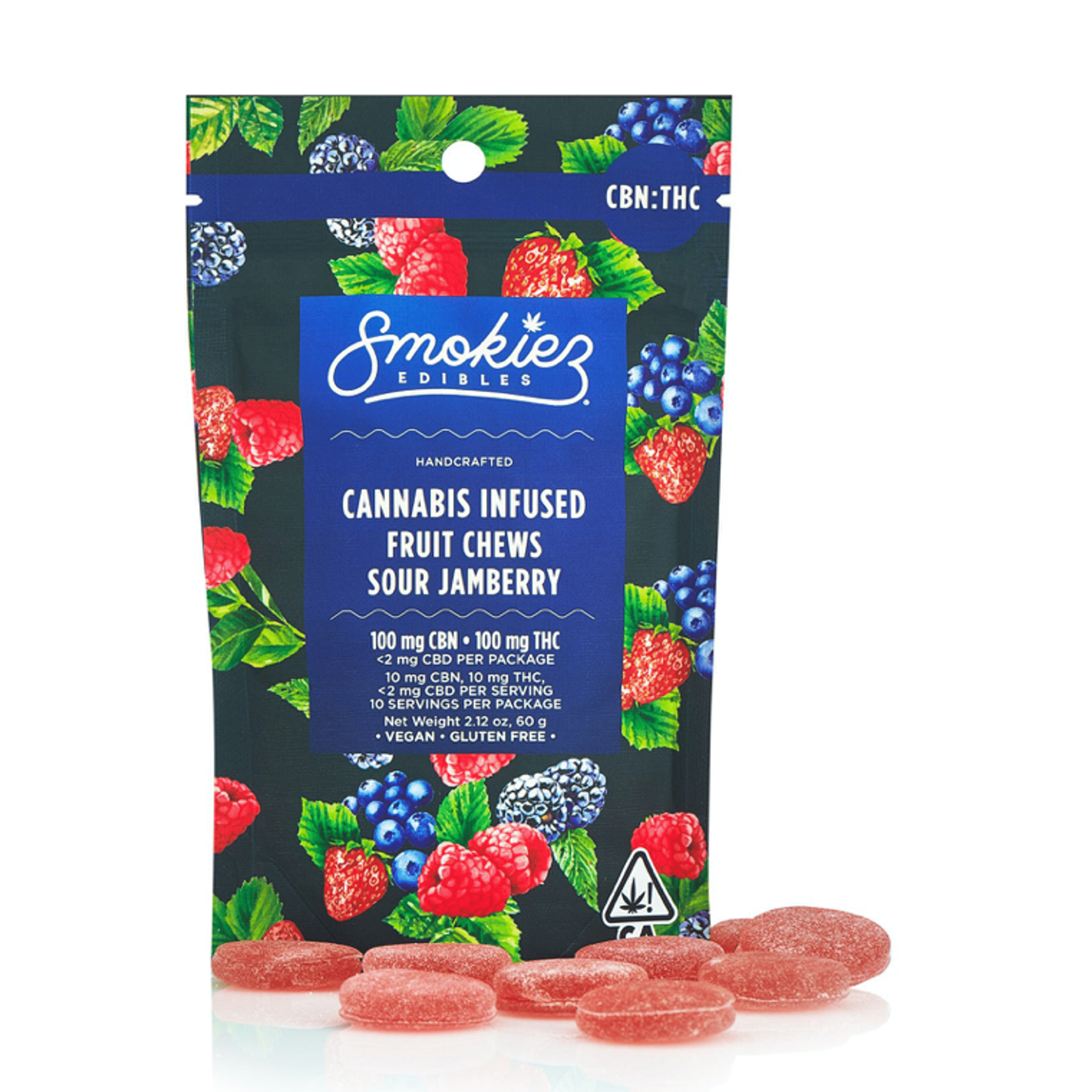 Smokiez | 100mg 1:1 THC: CBN Fruit Chews - Sour Jamberry - Smokiez - - $18 - Edibles