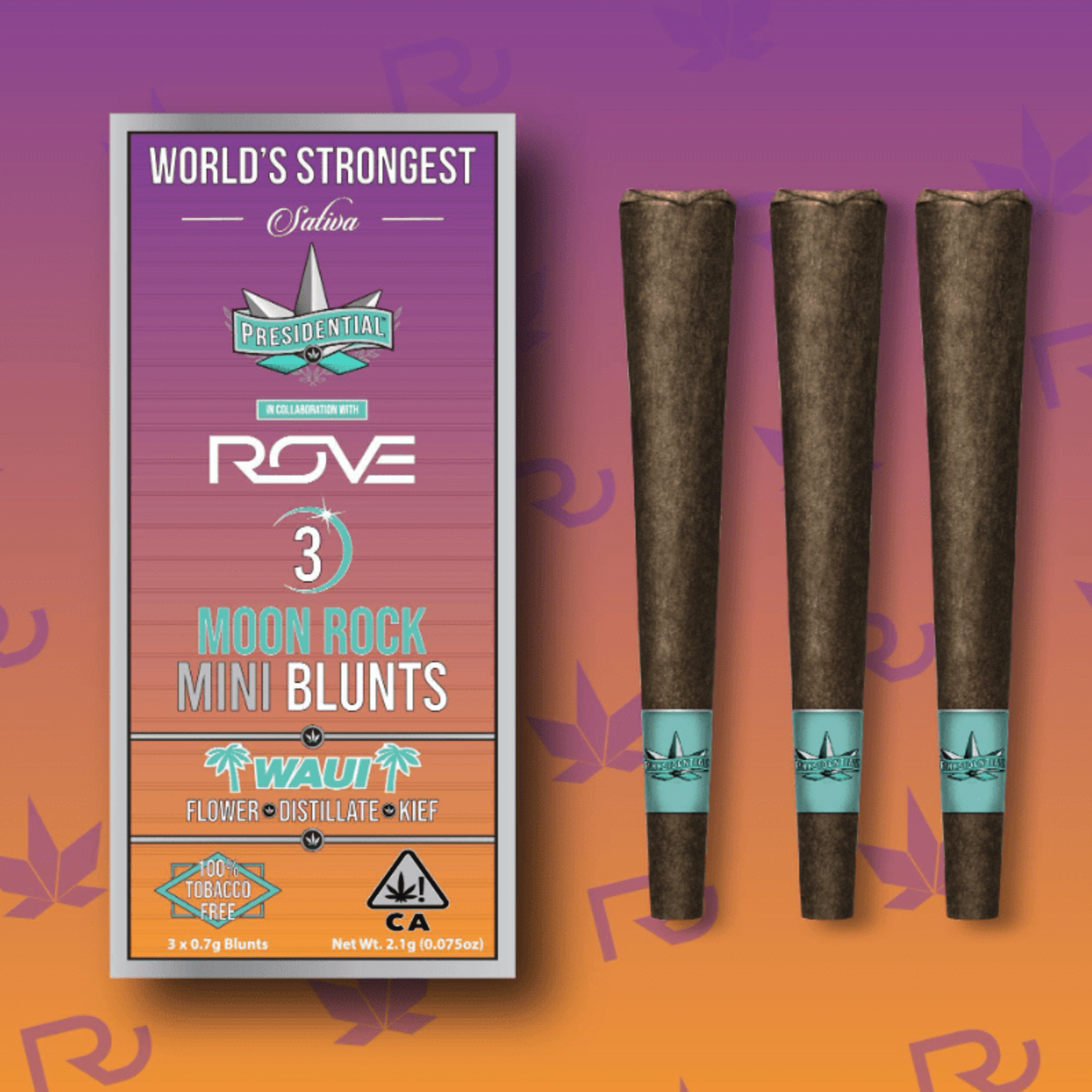 Waui - 3pk Mini Moon Rock Blunts - Presidential - 3pk Waui (S) - $28 - Pre-Rolls