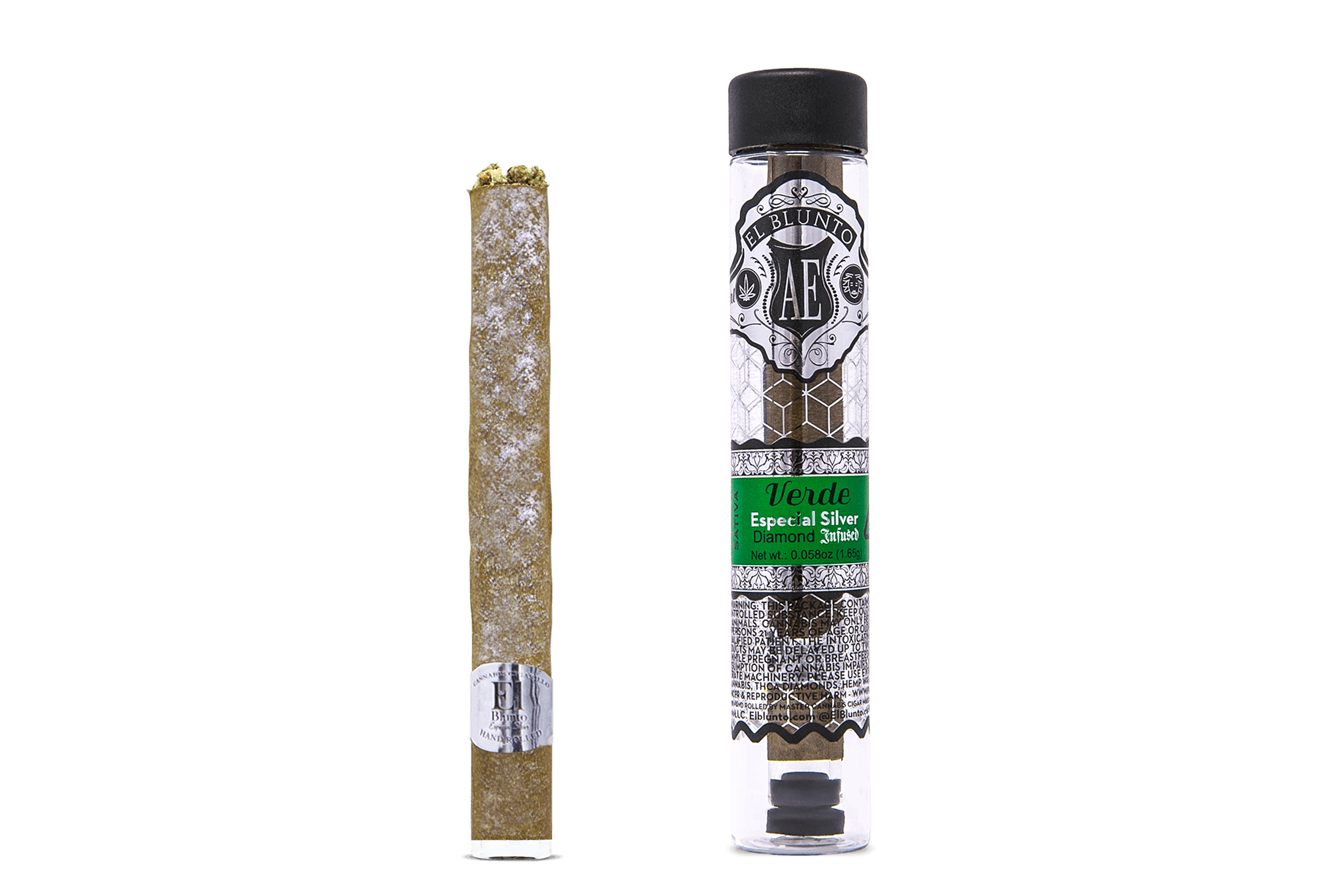 El Blunto Silver - Diamond Infused - Verde - 1.65G - El Blunto by Albert Einstone's - El Blunto Silver - Diamond Infused - Verde - 1.65G - $18 - Flowers