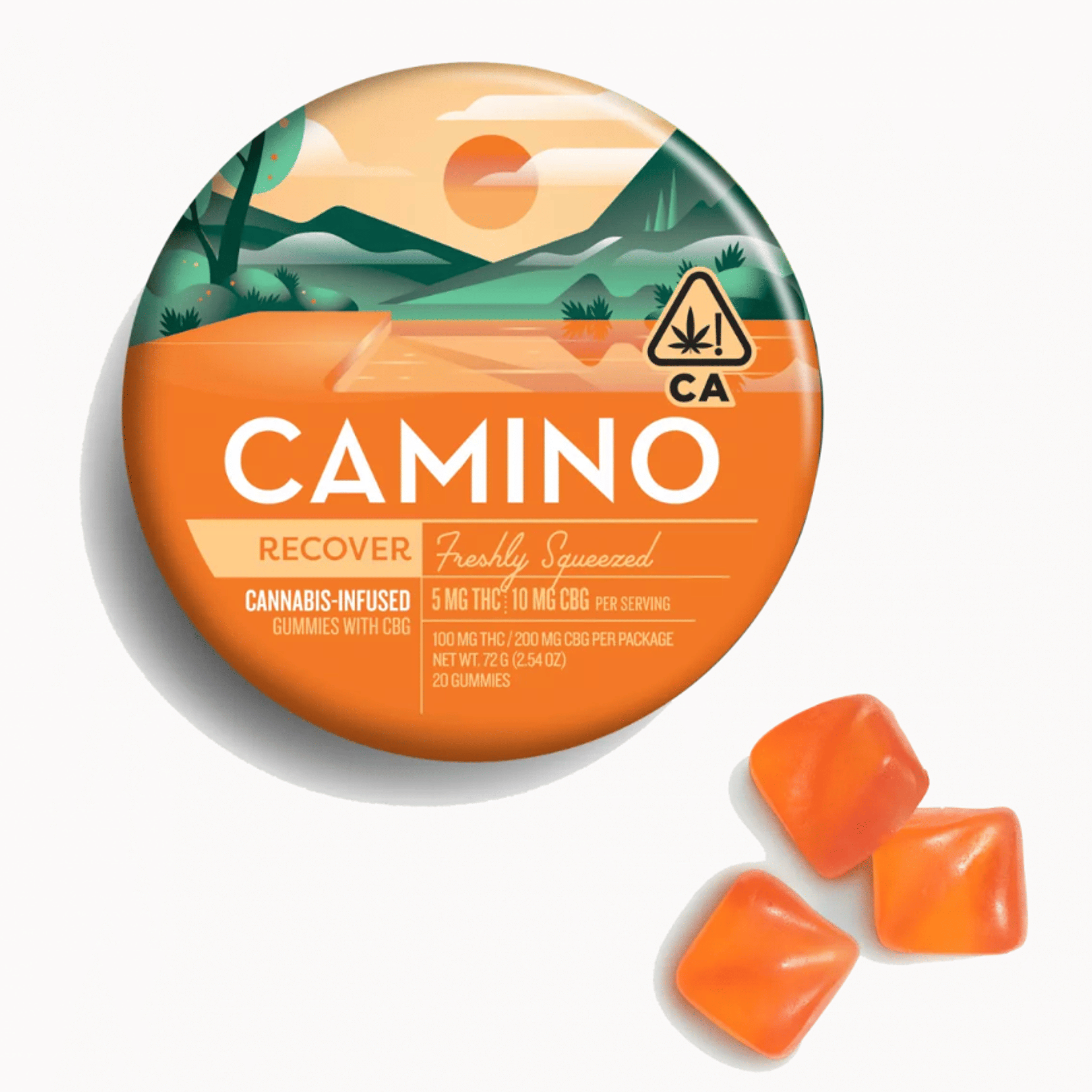 Camino Gummies: "Recover" Freshly Squeezed (1:2 CBG) - Kiva Confections - - $28 - Edibles