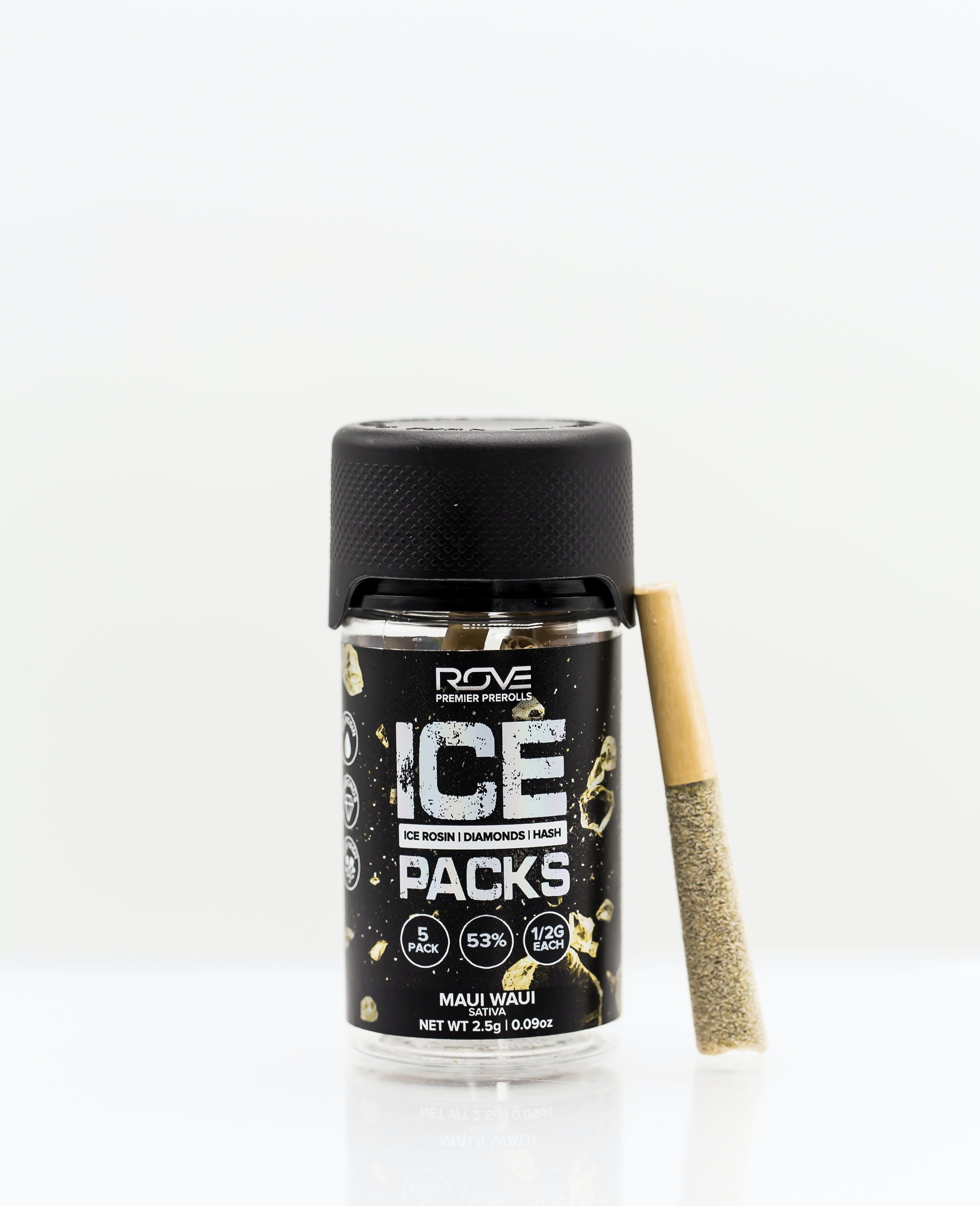 Maui Waui | Ice Packs Rosin, Diamond, Hash Infused | 5pk - ROVE - Maui Waui | Ice Packs Rosin, Diamond, Hash Infused | 5pk - $30 - Pre-Rolls