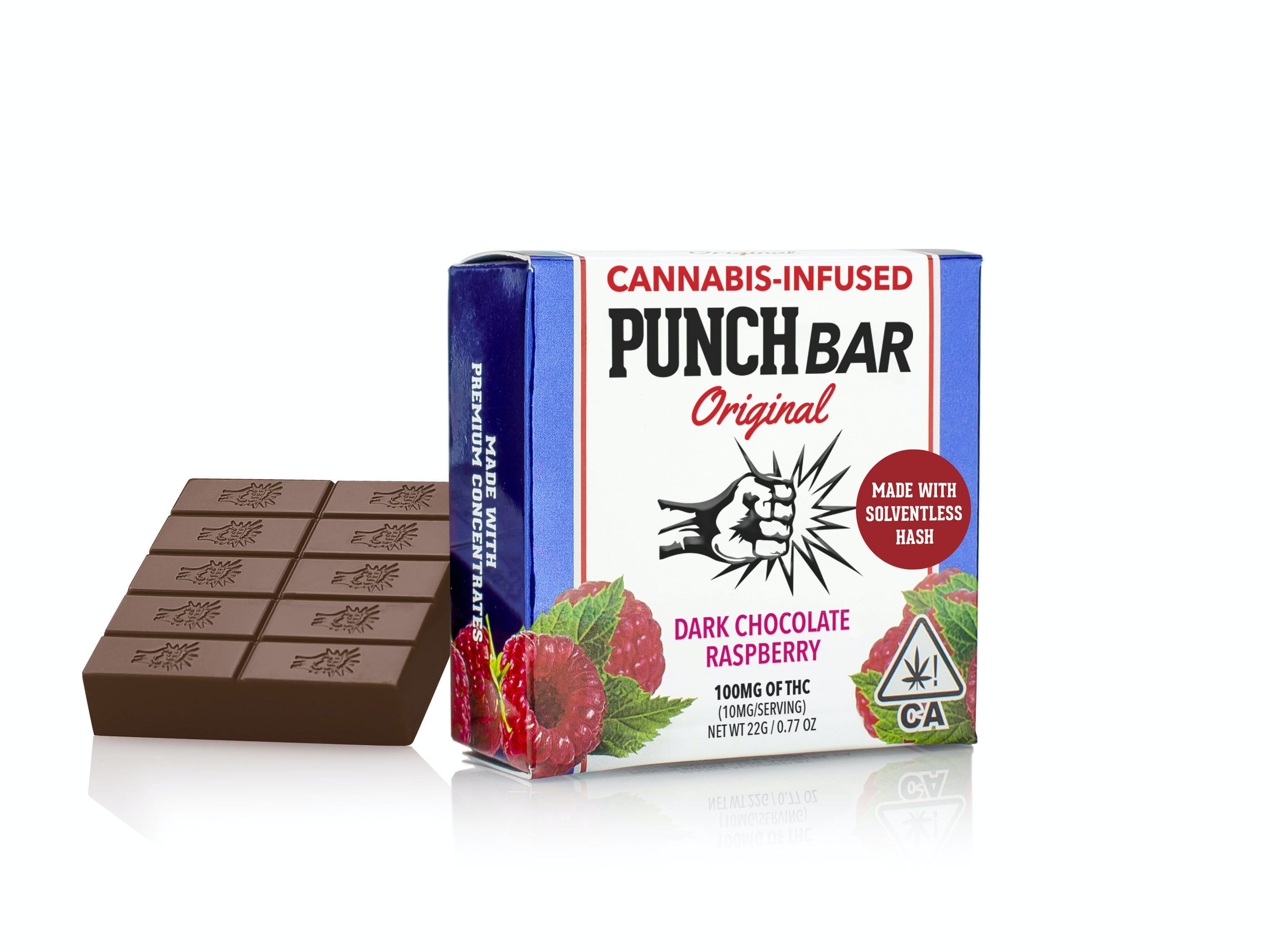 RASPBERRY DARK CHOCOLATE 100MG BAR - Punch BAR -  - $10.75 - Edible (weight - each)