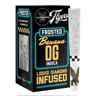 Frosted Flyers: Banana OG 5PK Infused Prerolls - Claybourne -  - $24.75 - Pre-Rolls