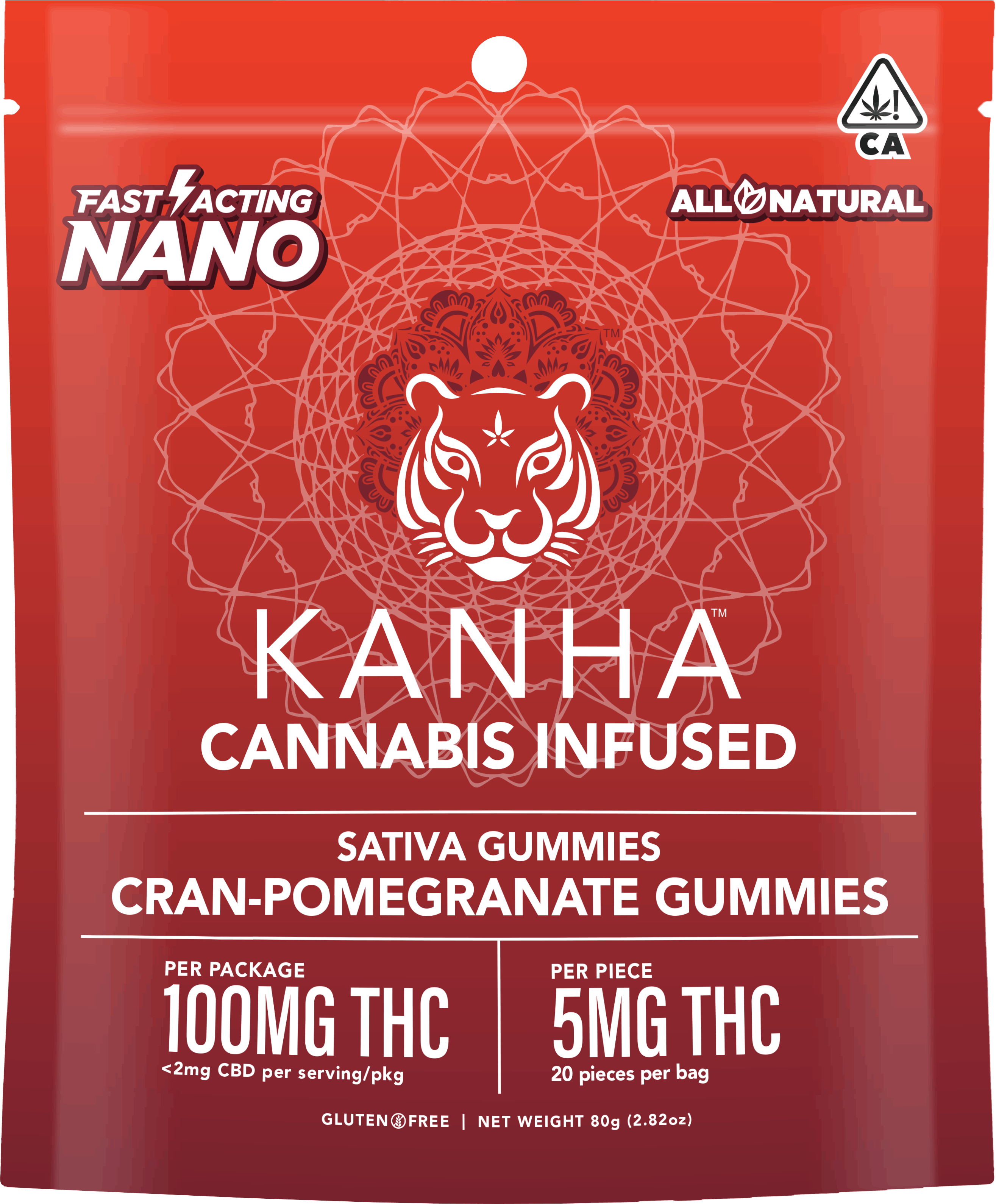 Cran Pomegranate-Nano Gummies 100MG - Kanha -  - $18 - Edibles