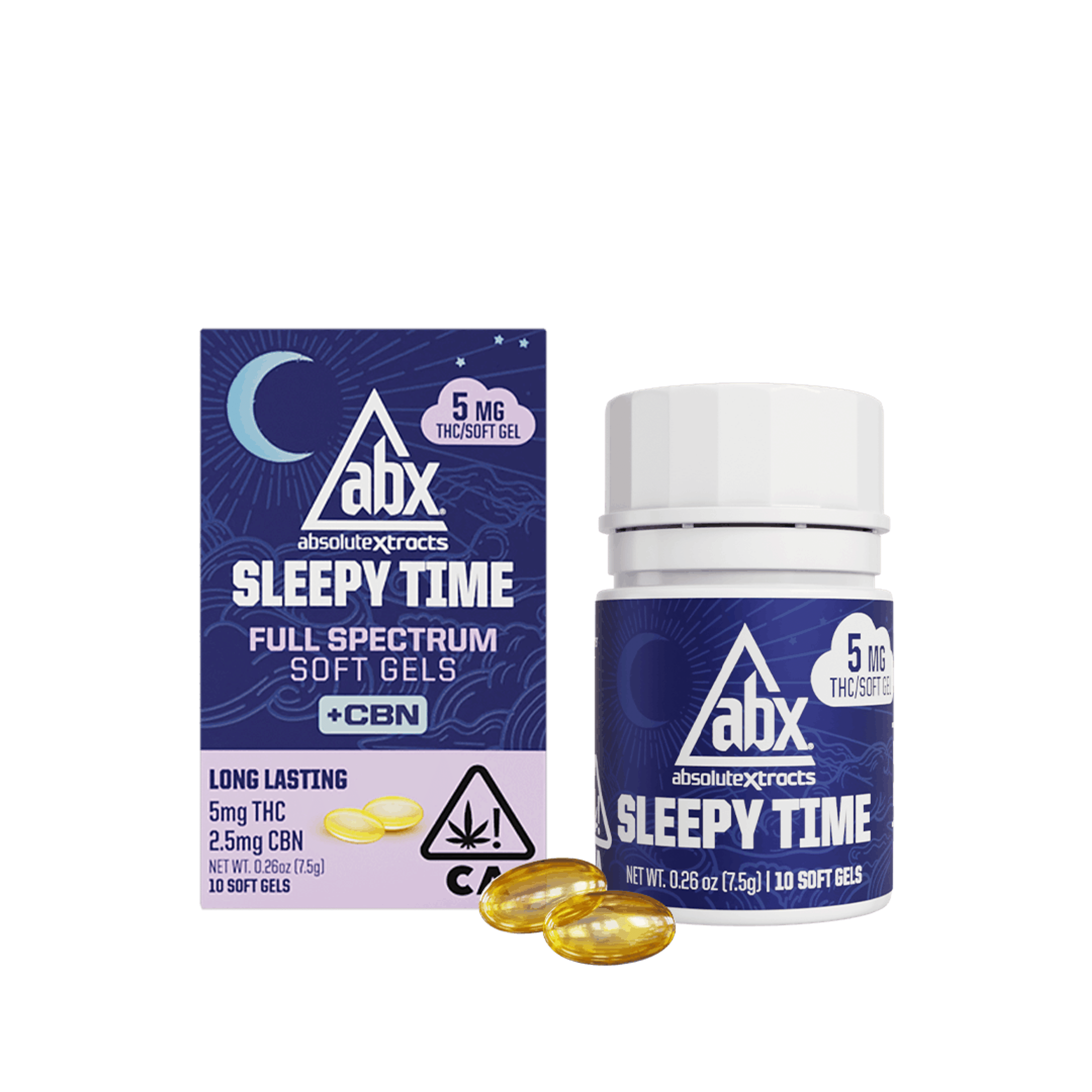 5mg Sleepy Time Solventless + CBN Soft Gels - 10ct - Absolute Extracts (ABX) - 10 Pack Mixed - $13 - Tinctures/Capsules
