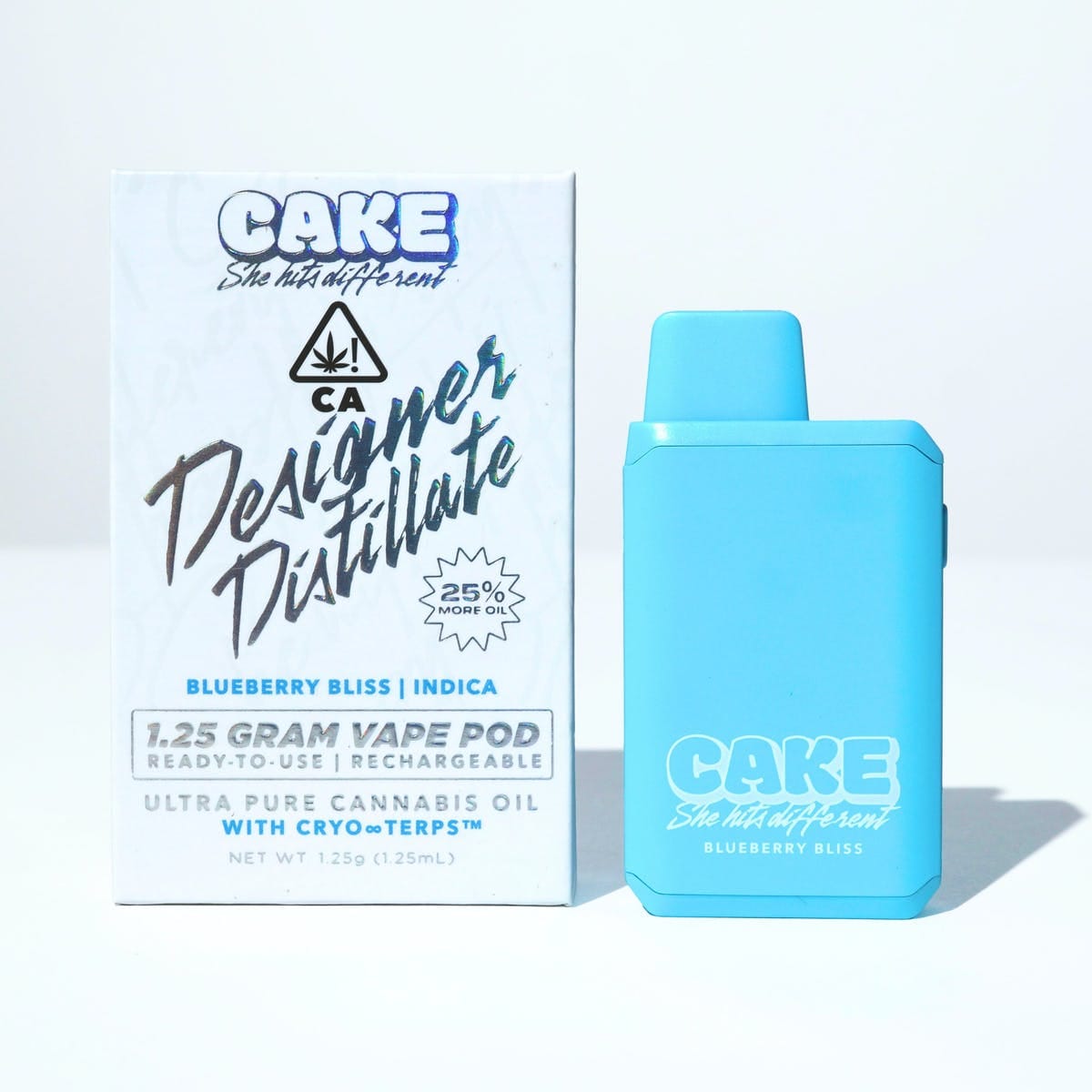CAKE Designer Distillate | 1.25g - Blueberry Bliss - AIO - Indica - CAKE she hits different -  - $22.75 - All-In-Ones