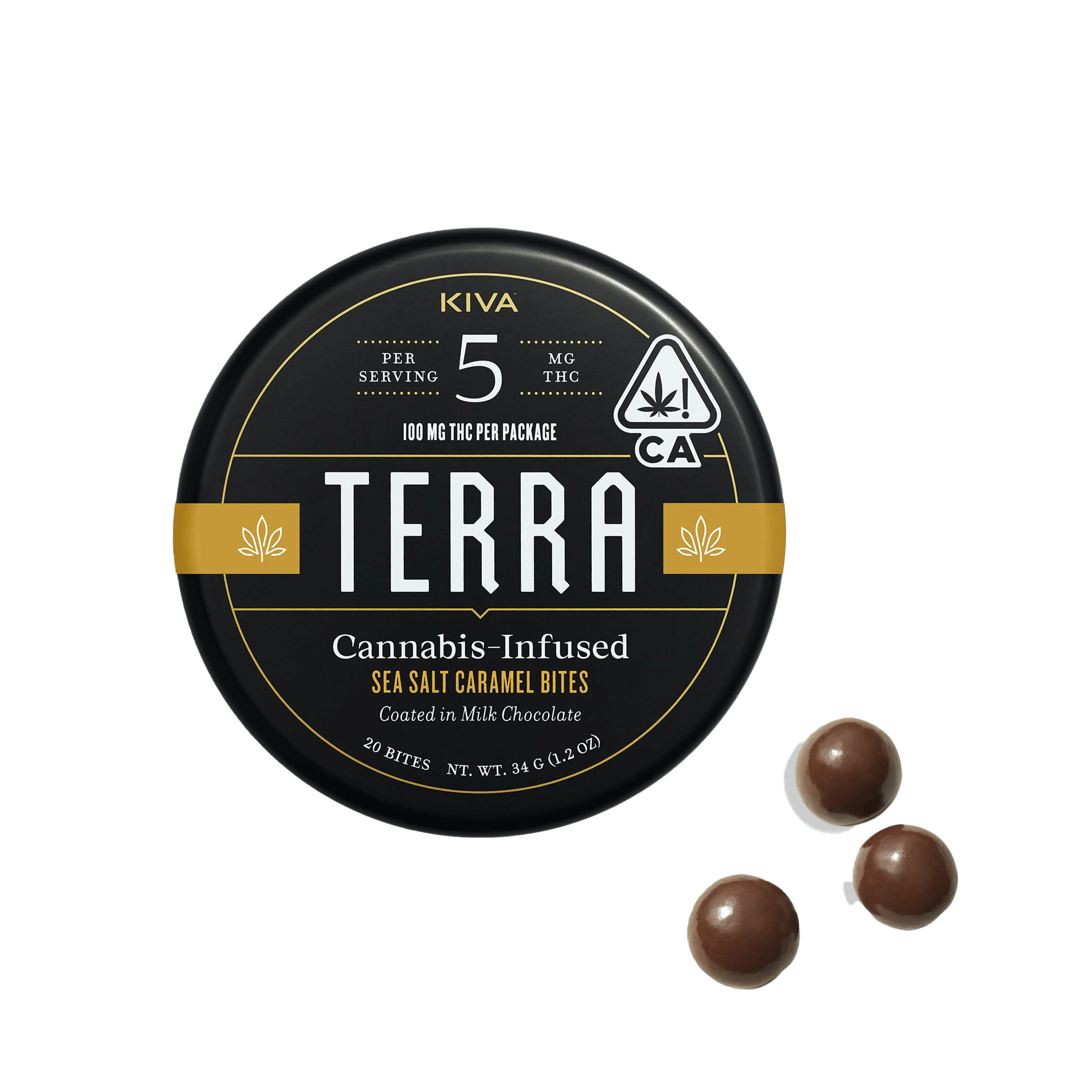 Terra Milk Chocolate "Sea Salt Caramel" Bites - Kiva Confections - 20 Piece - $21.99 - Edibles