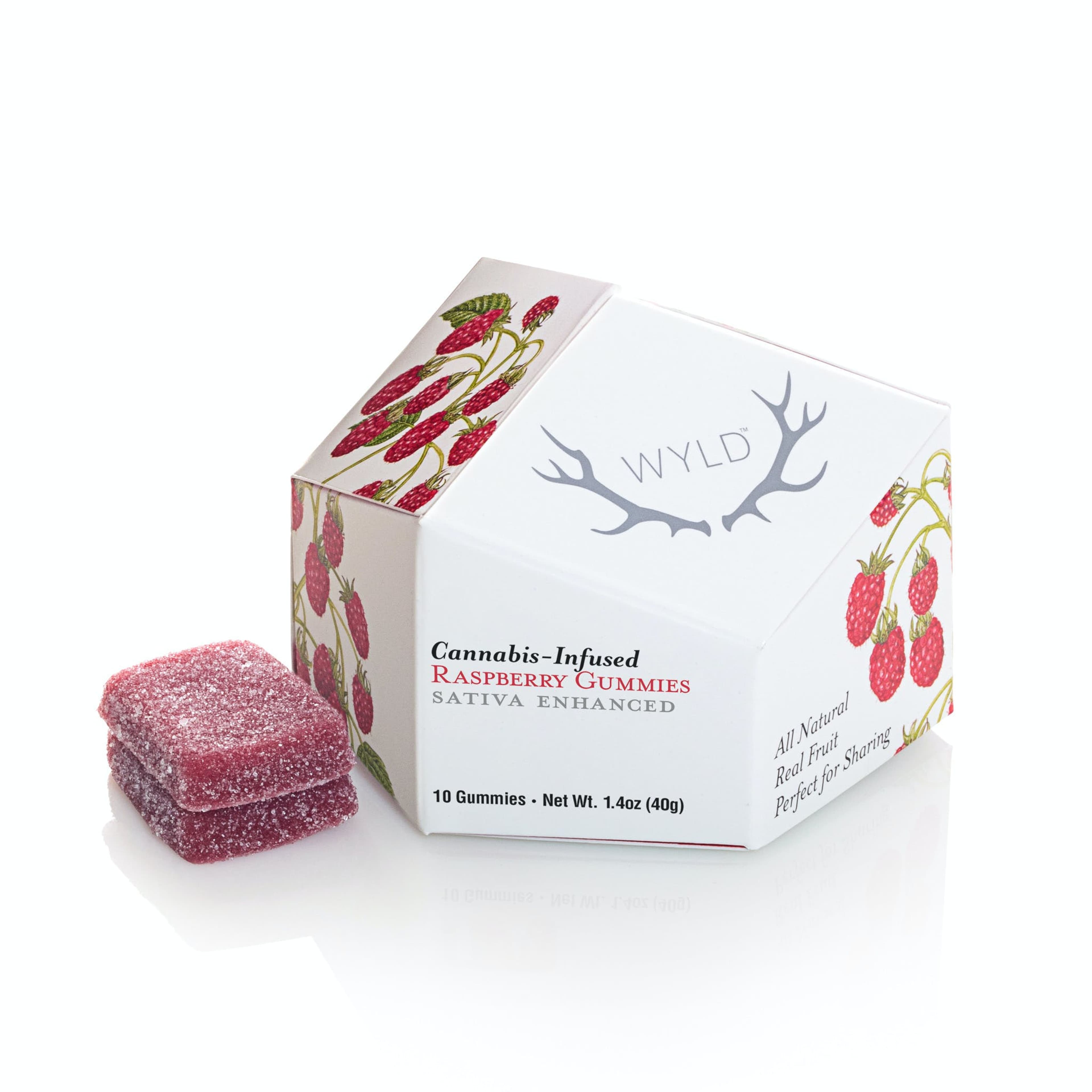 Raspberry Sativa Enhanced Gummies | 100mg - WYLD - Raspberry Wyld 100mg - $22 - Edibles