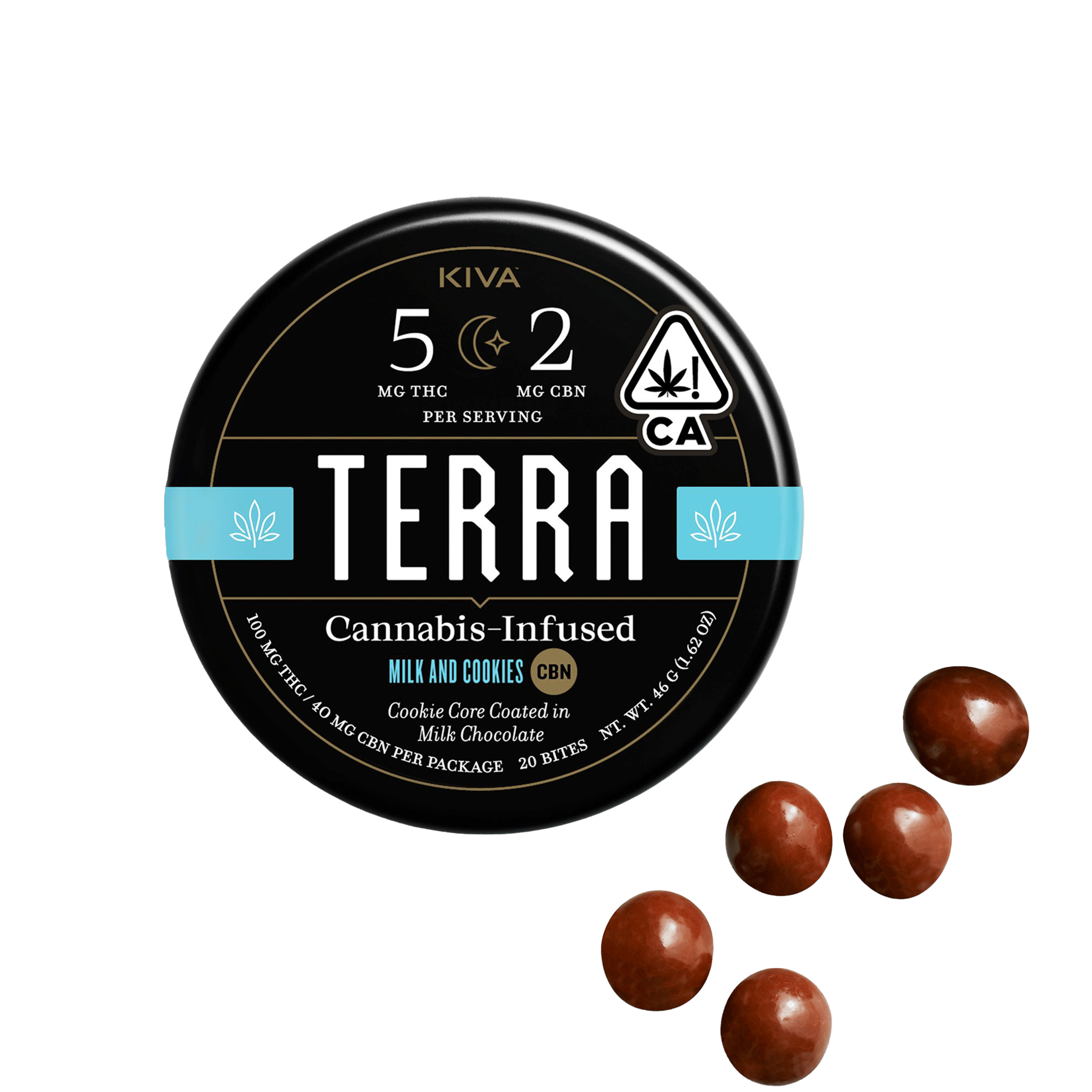Terra Milk & Cookies 5:2 CBN Bites - Kiva Confections - 20 Piece - $21.99 - Edibles