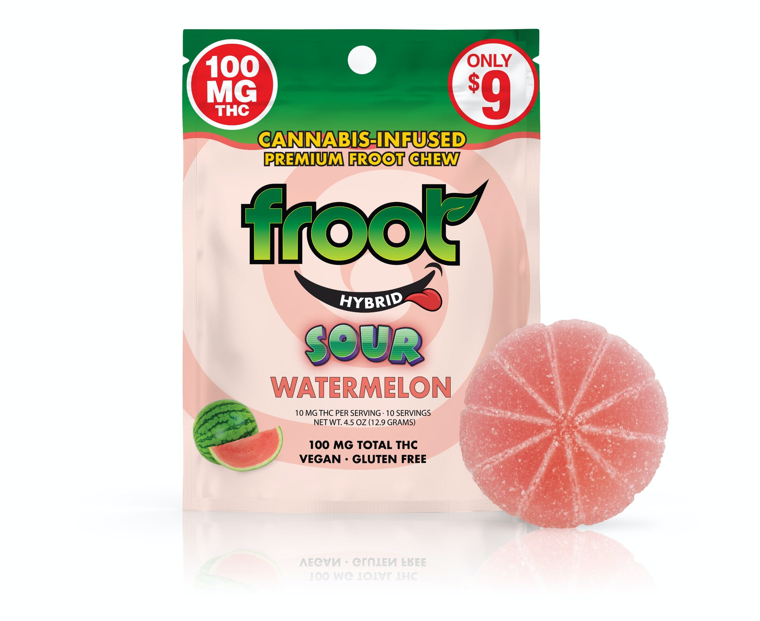 Sour Watermelon Gummy - 100mg Single Cut-to-dose - Froot -  - $6.49 - Edibles