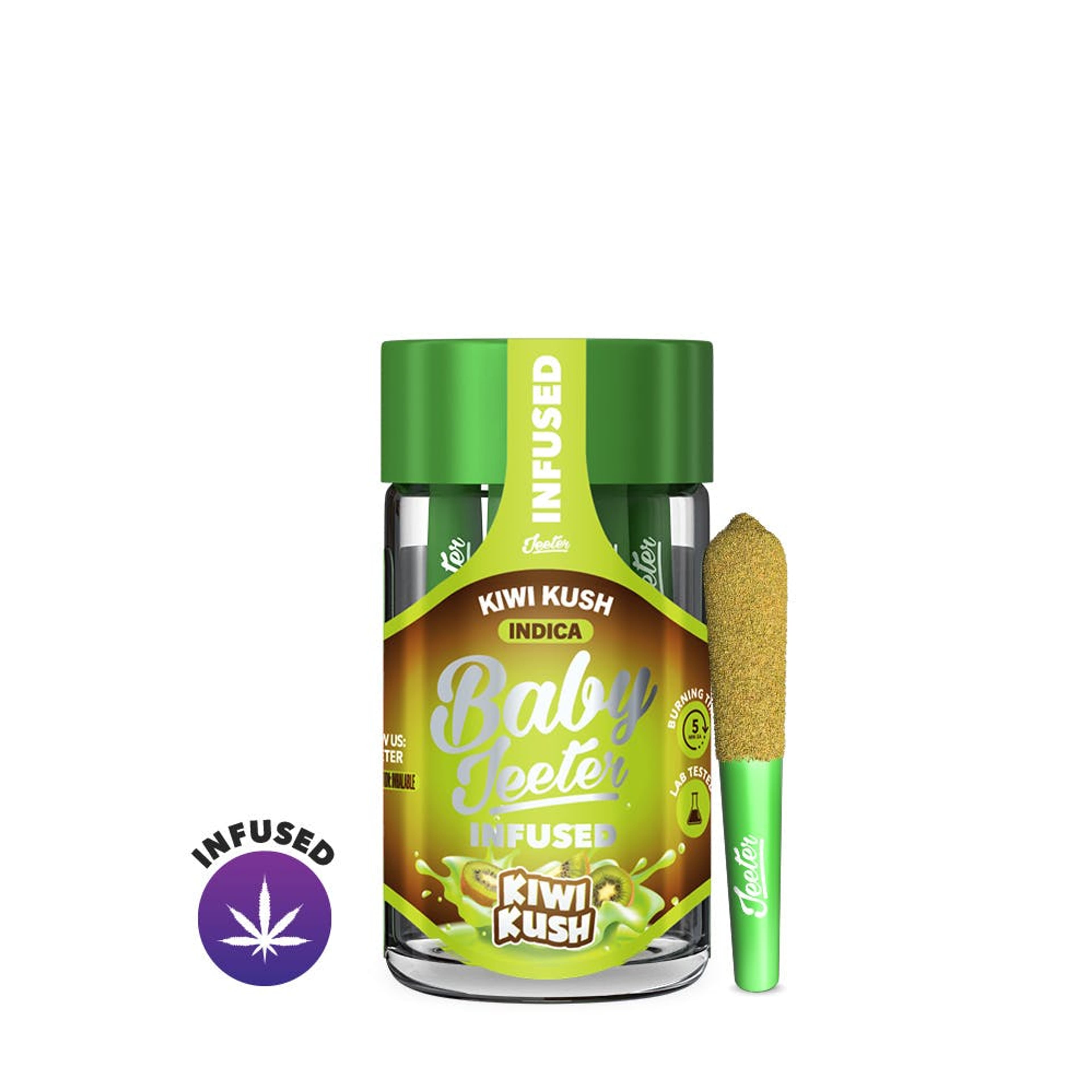 Baby Jeeters - Kiwi Kush - 5 Pack 2.5g - Jeeter - - $42.50 - Pre-Rolls