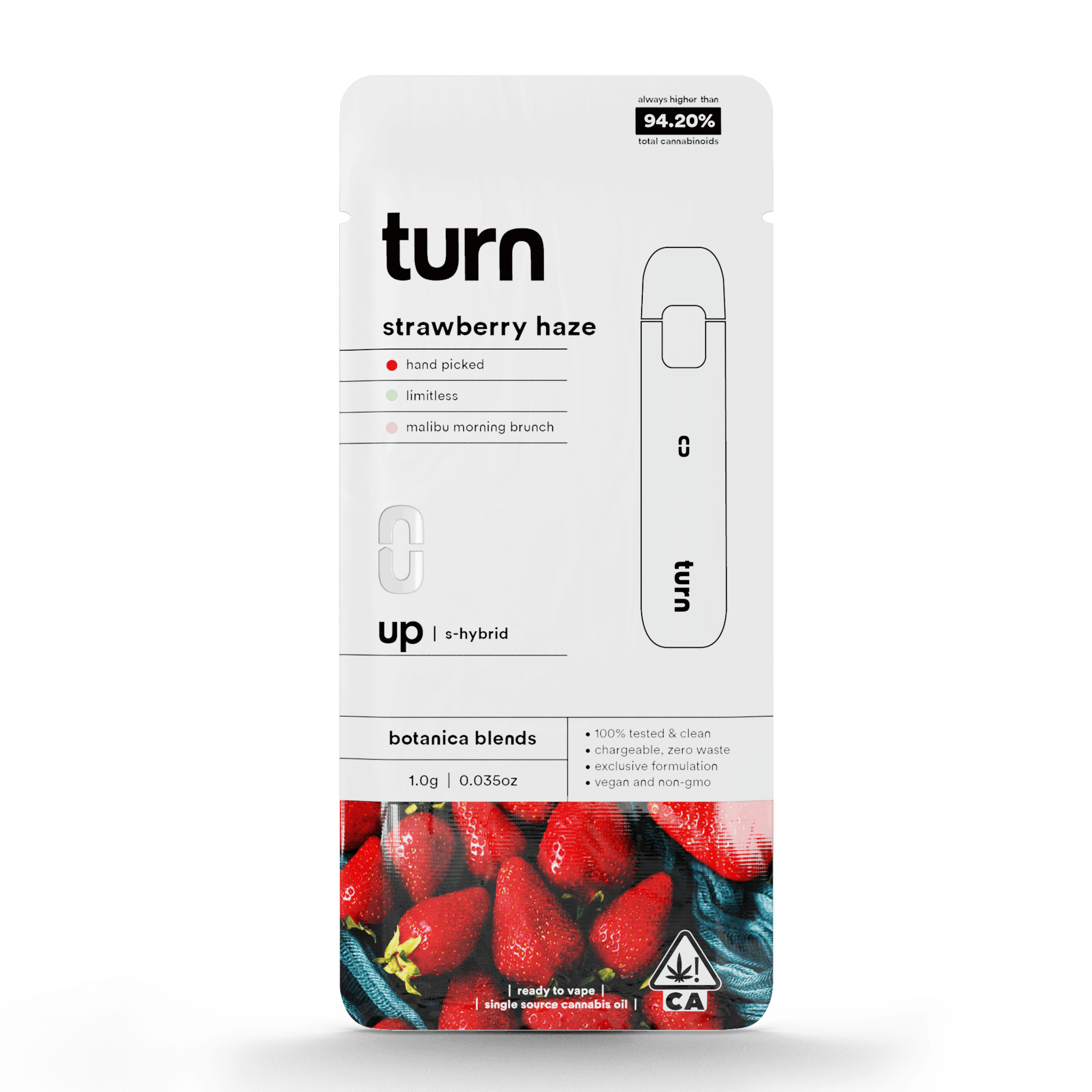 Turn Up Botanica Blends | 1g - Strawberry Haze - AIO - Sativa Hybrid - Turn - - $27 - All-In-Ones