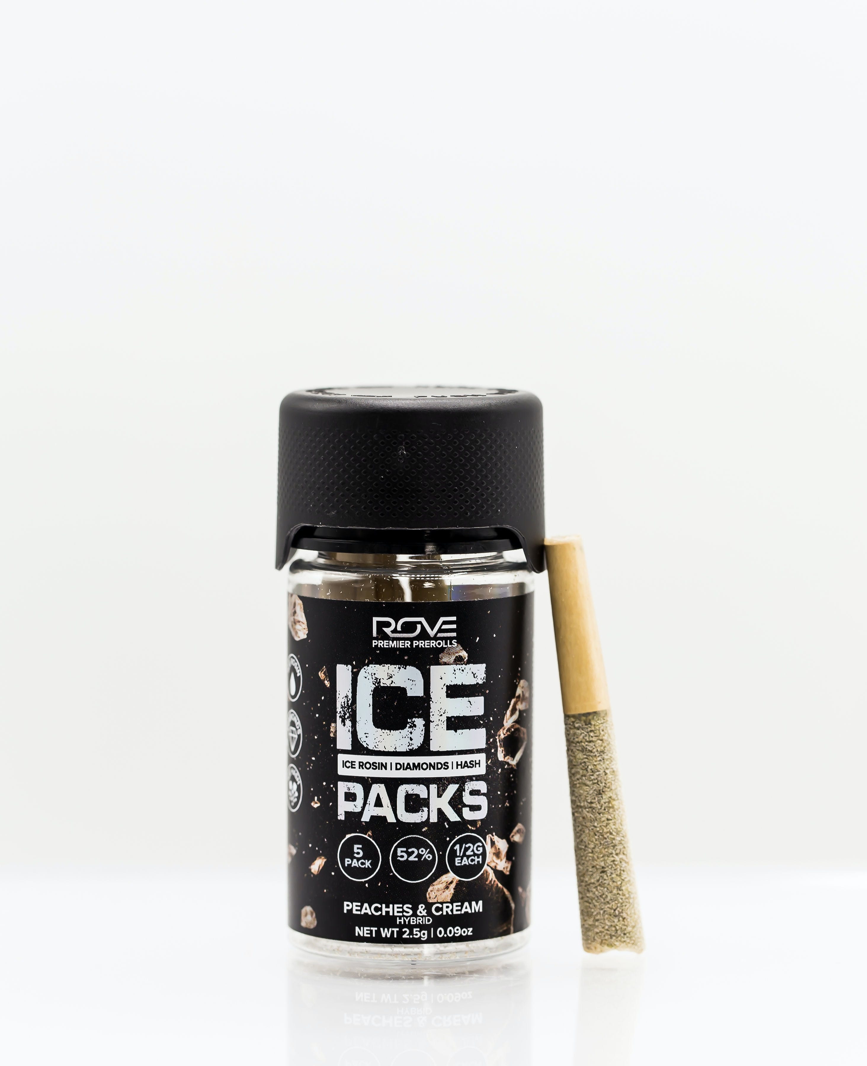 Peaches & Cream | Ice Packs Rosin, Diamond, Hash Infused | 5pk - ROVE - Peaches & Cream | Ice Packs Rosin, Diamond, Hash Infused | 5pk - $30 - Pre-Rolls