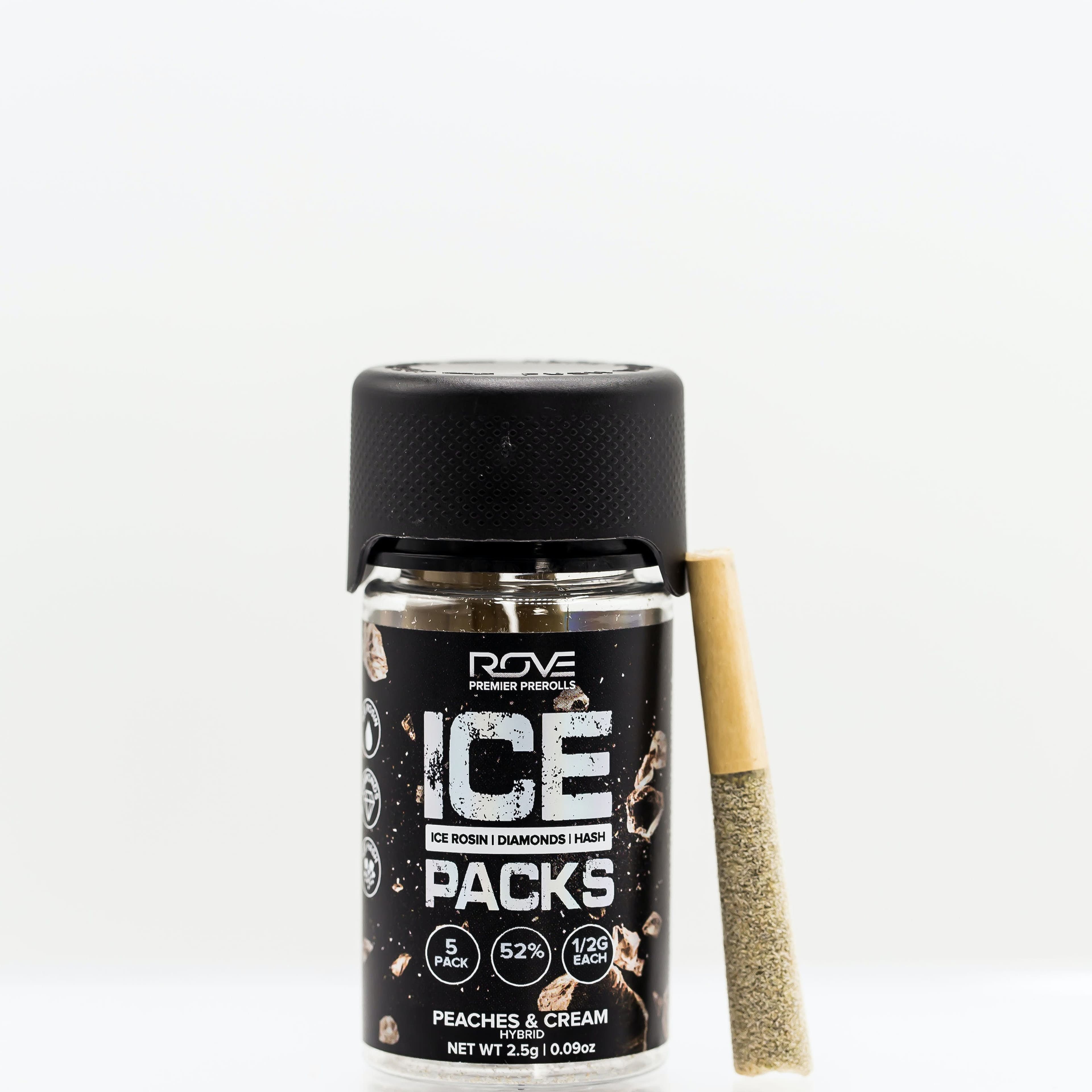 Peaches & Cream | Ice Packs Rosin, Diamond, Hash Infused | 5pk - ROVE - Peaches & Cream | Ice Packs Rosin, Diamond, Hash Infused | 5pk - $30 - Pre-Rolls