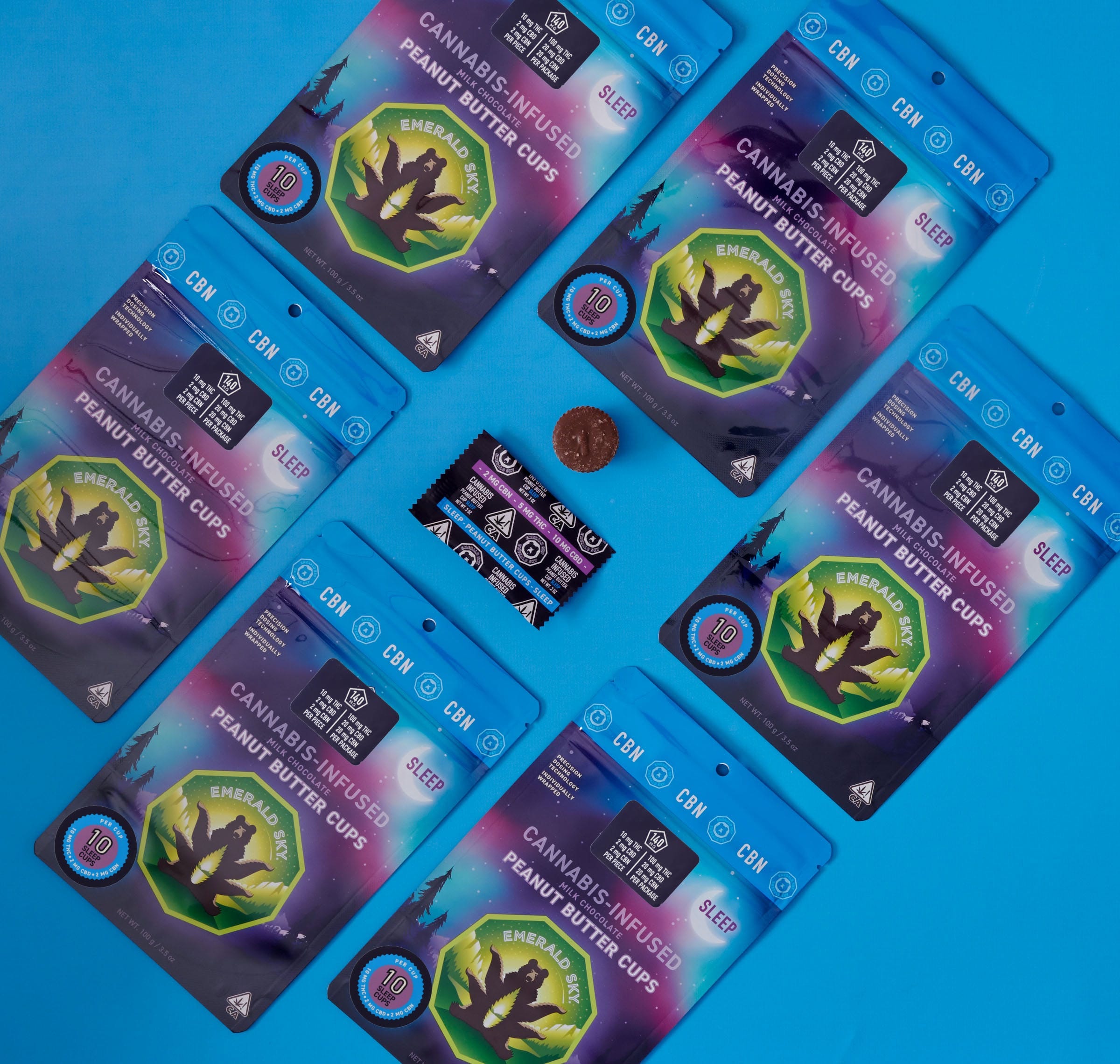 Emerald Sky Chocolate Peanut Butter Cups - SLEEP 100mg 10pk -  - $22.99 - Edible