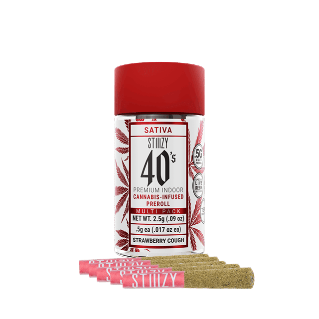 Stiiizy: Strawberry Cough - 40's 5-Pack Infused Pre-Rolls