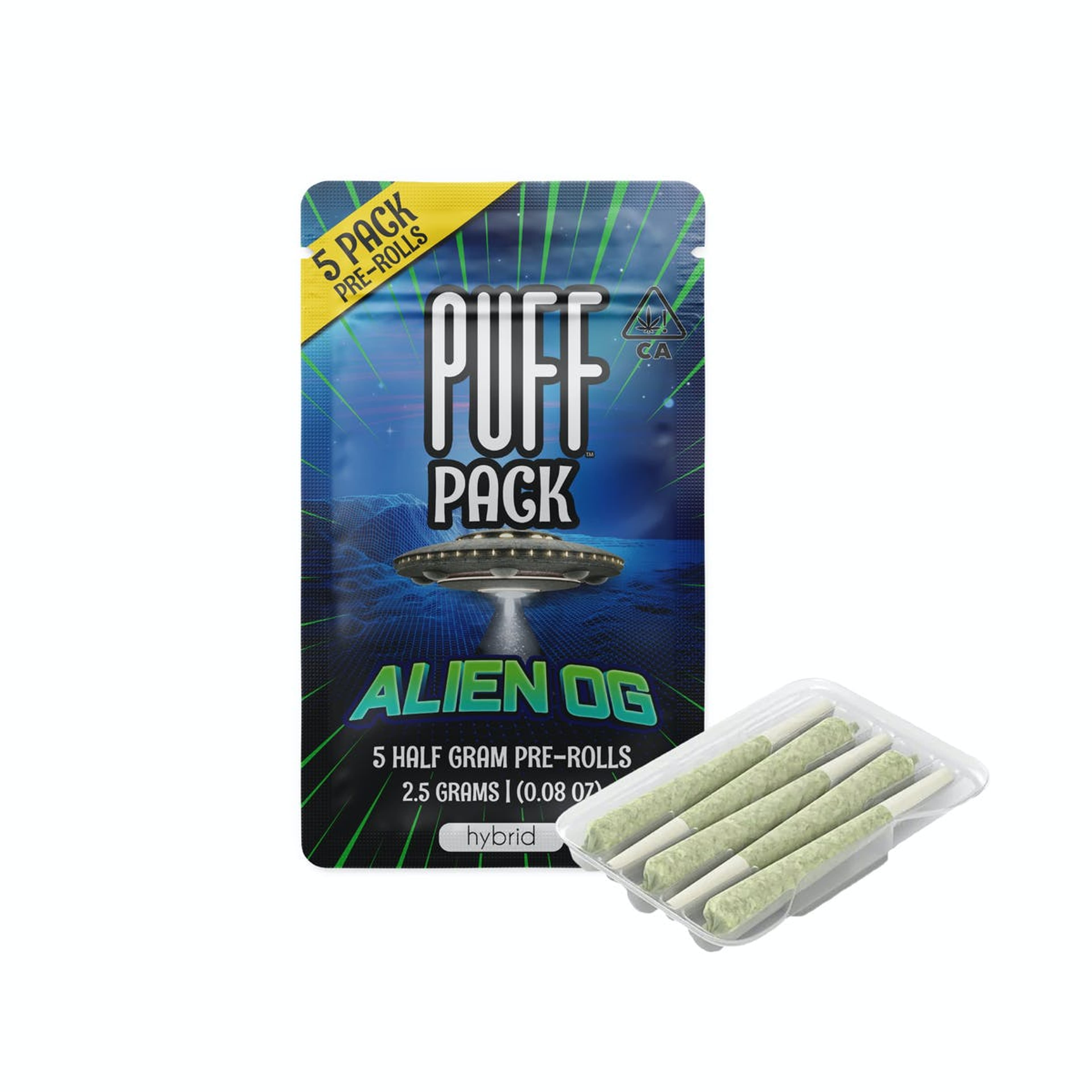 Alien OG 5pk Prerolls 2.5g - PUFF - - $22 - Pre-Rolls