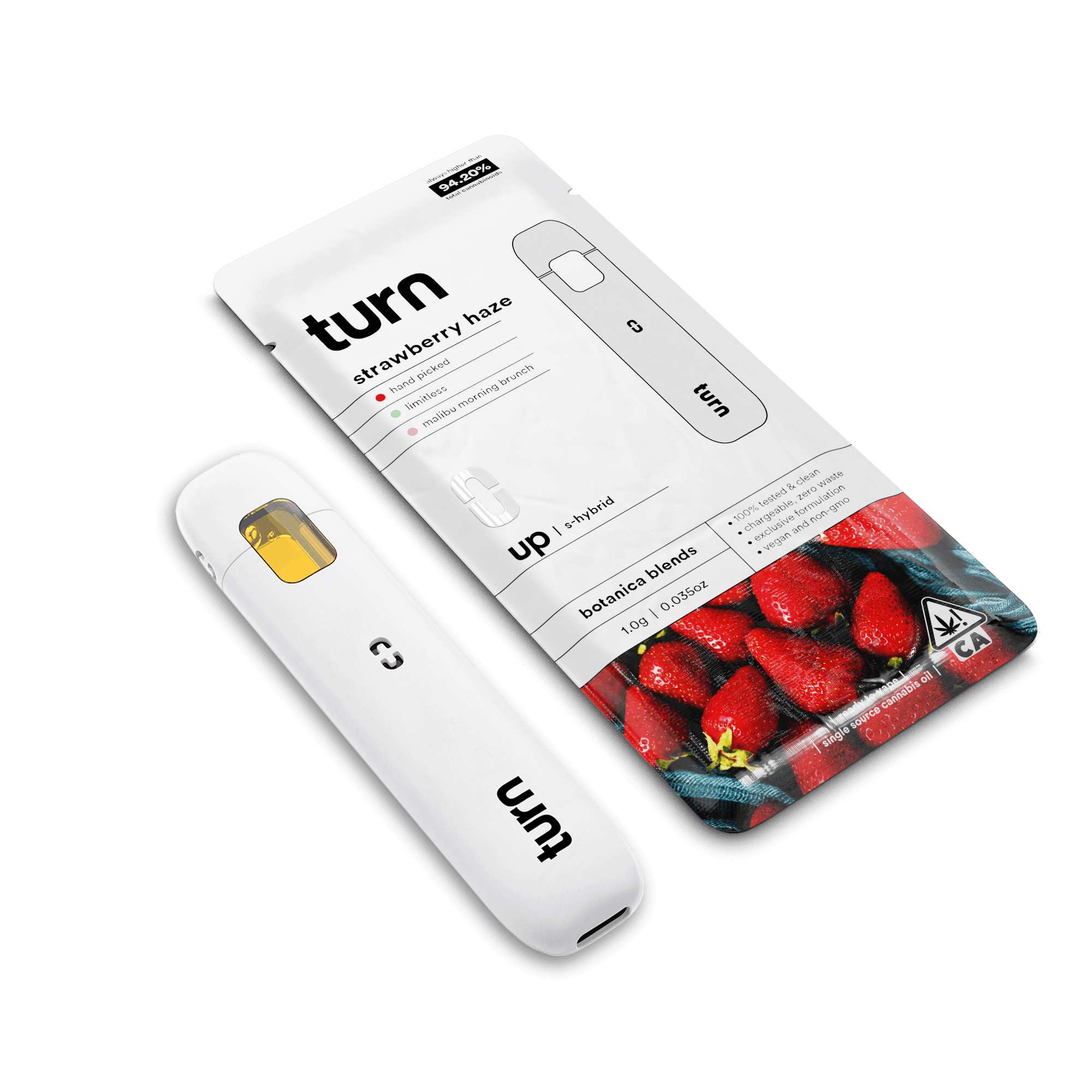 Turn Up Botanica Blends | 1g - Strawberry Haze - AIO - Sativa Hybrid - Turn -  - $27 - All-In-Ones
