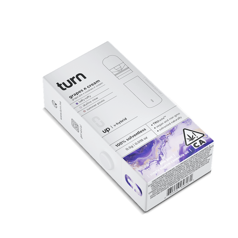 Turn Up Solventless POD | .5g - Grapes n Cream - Live Rosin - Sativa Hybrid - Turn -  - $36 - Vape Carts