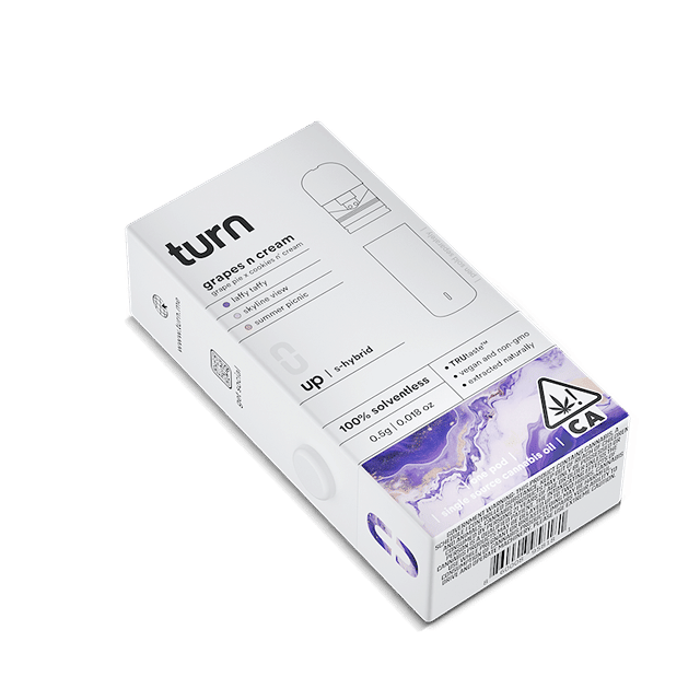 Turn Up Solventless POD | .5g - Grapes n Cream - Live Rosin - Sativa Hybrid