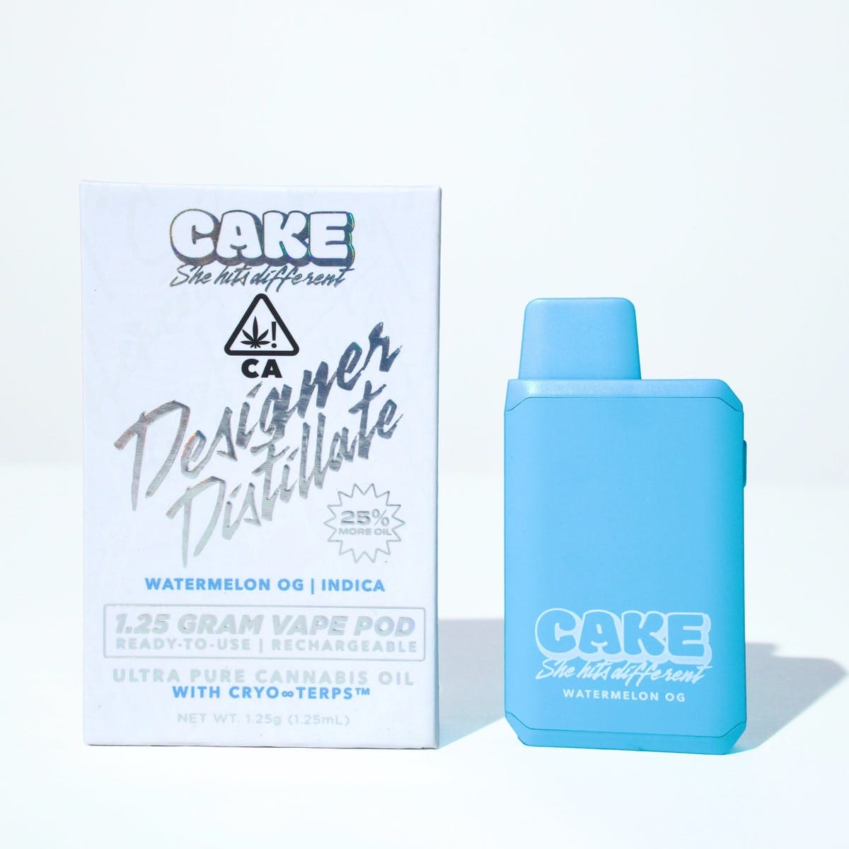 CAKE Designer Distillate | 1.25g - Watermelon OG - AIO - Indica - CAKE she hits different -  - $22.75 - All-In-Ones