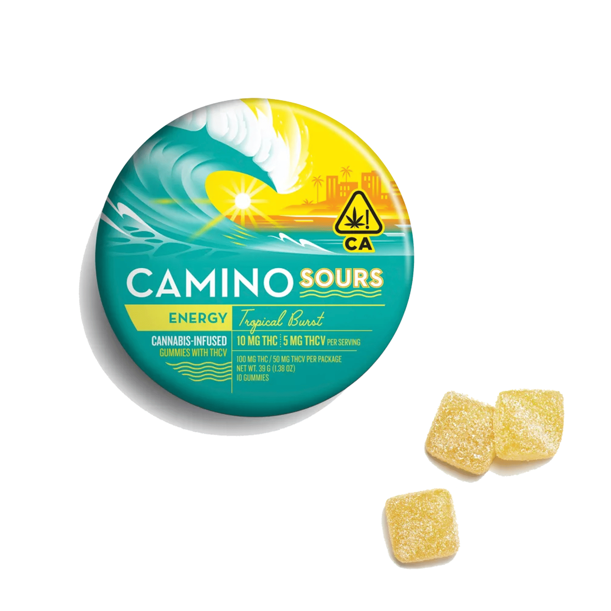 Camino Sours - Tropical Burst 'Energy' - THCV Gummies - 100mg - Kiva -  - $19.99 - Edibles