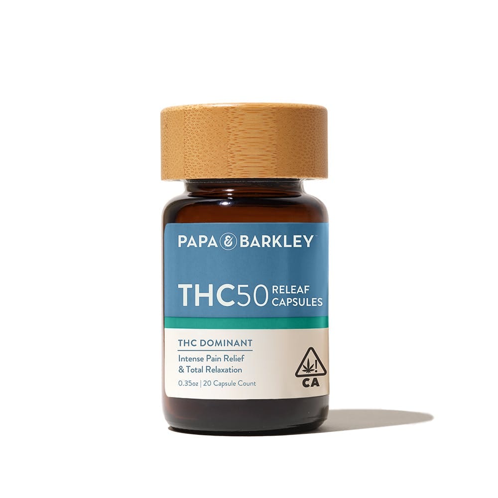 THC50 Releaf Capsules - Papa & Barkley - 20 Capsules - $54.99 - Capsules & Tablets