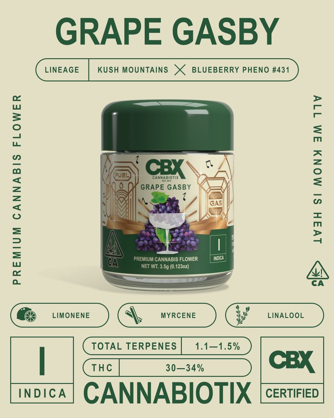 Grape Gasby - Cannabiotix - Eighth - $55 - Flower
