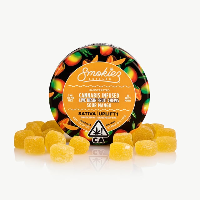 Smokiez Edibles Live Resin 20Pk Fruit Chews | 100mg Sour Mango
