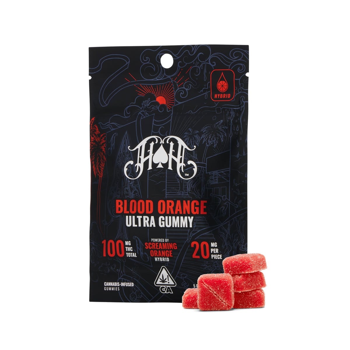 Blood Orange "Screaming Orange" THC Gummy Pack (20mg x 5) - 100mg - Heavy Hitters -  - $17 - Edibles