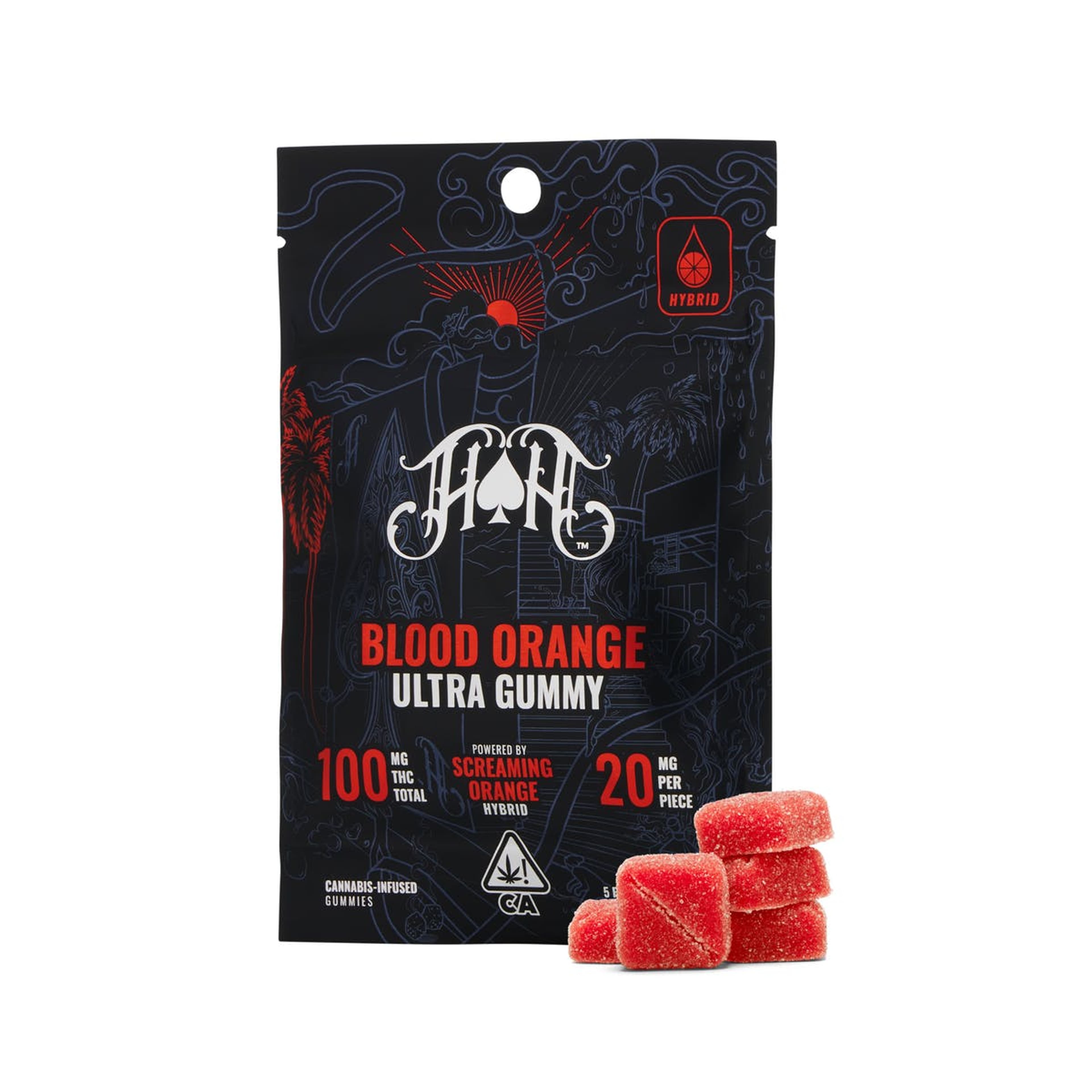Blood Orange "Screaming Orange" THC Gummy Pack (20mg x 5) - 100mg - Heavy Hitters - - $17 - Edibles
