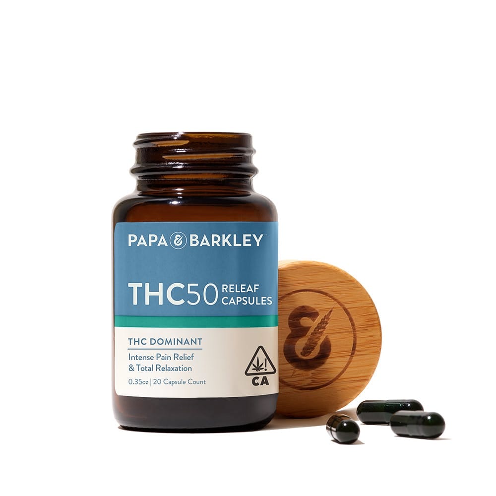 THC50 Releaf Capsules - Papa & Barkley - 20 Capsules - $54.99 - Capsules & Tablets
