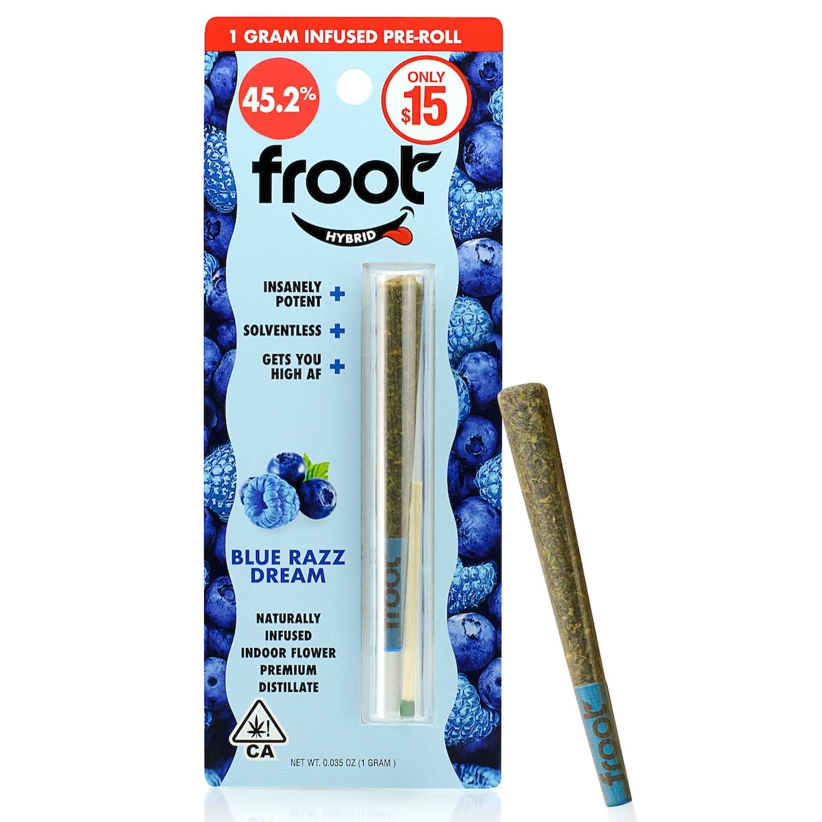 Froot Blue Razz Dream Infused 1-gram Pre-roll - Froot -  - $14 - Infused Pre-Rolls