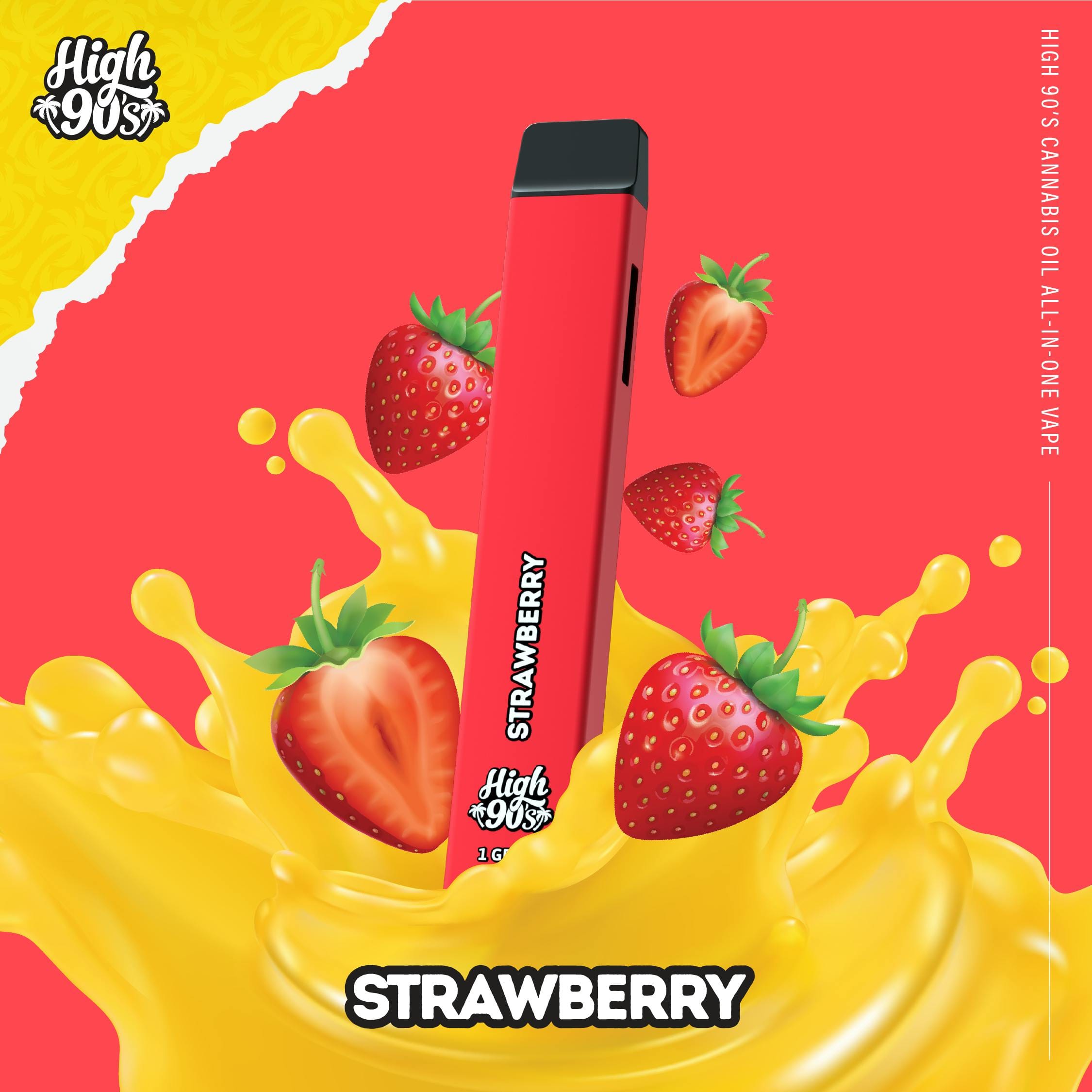 Strawberry 1g Disposable Vape - High 90's -  - $25.93 - Vapes