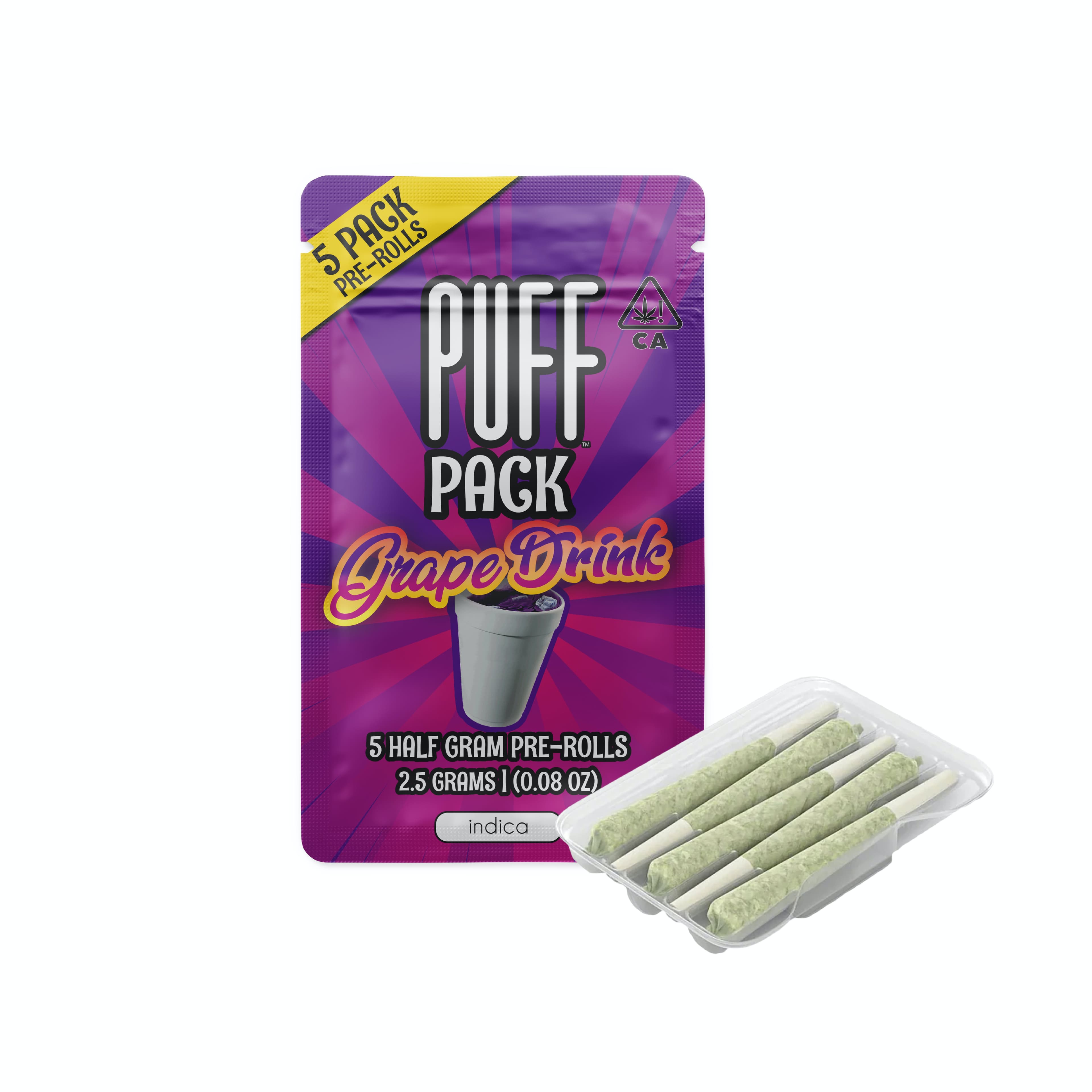 Grape Drink 5pk Prerolls 2.5g - PUFF - - $22 - Pre-Rolls