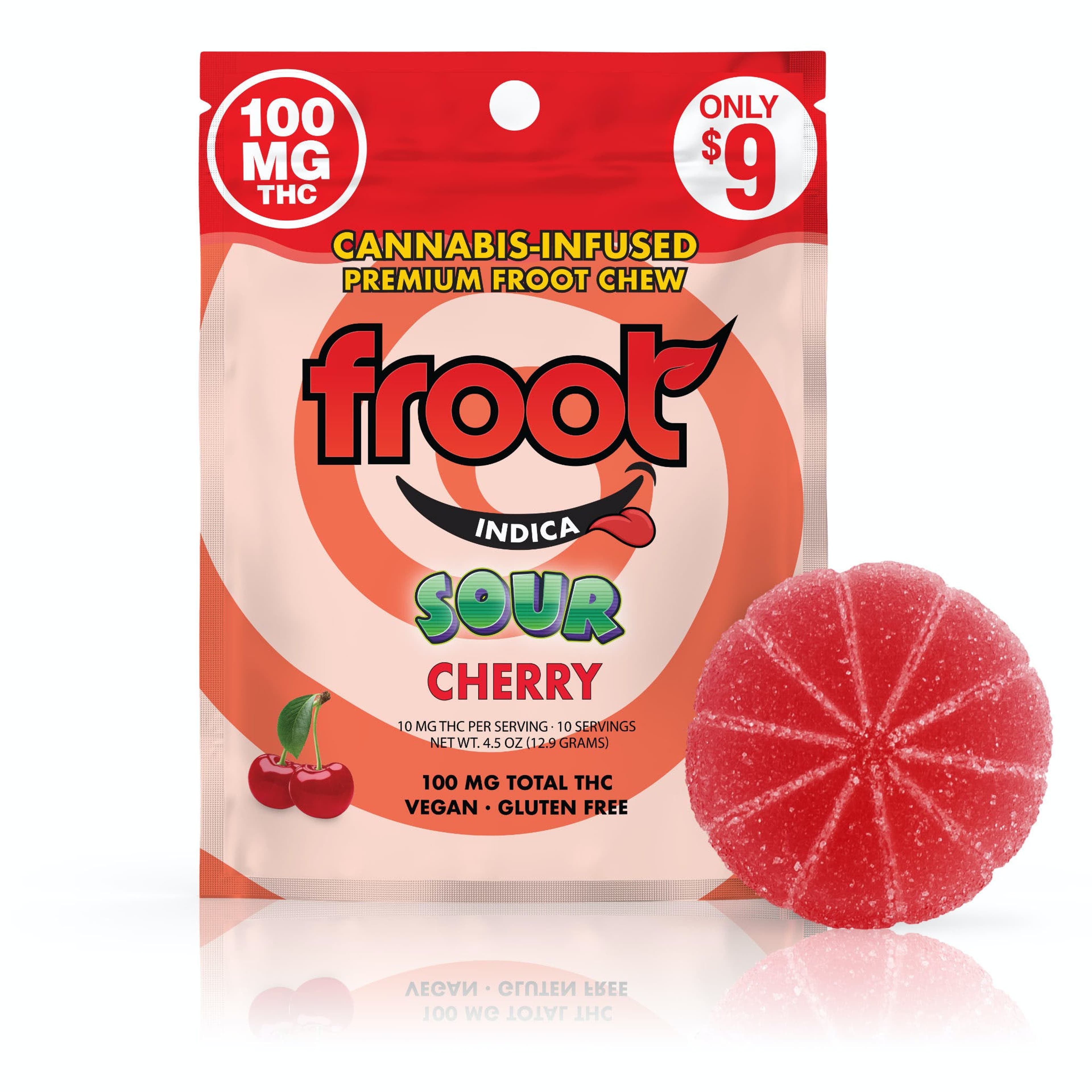 Sour Cherry Gummy (Single) 100mg - Froot - - $8 - Edibles