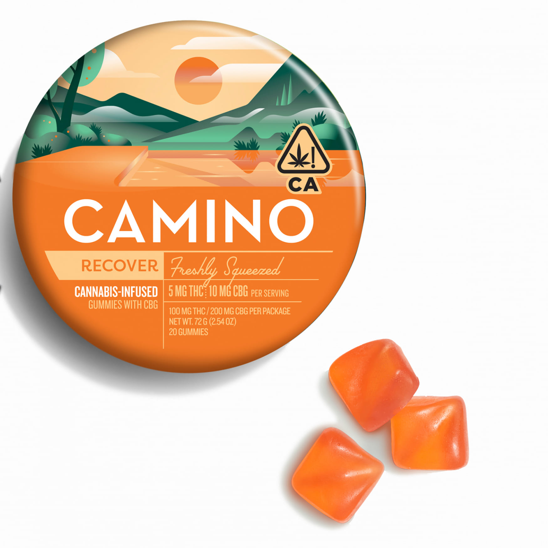 Freshly Squeezed 1:2 CBG (S) Camino Gummies - Kiva Confections - Freshly Squeezed 1:2 CBG (S) - $19 - Edibles