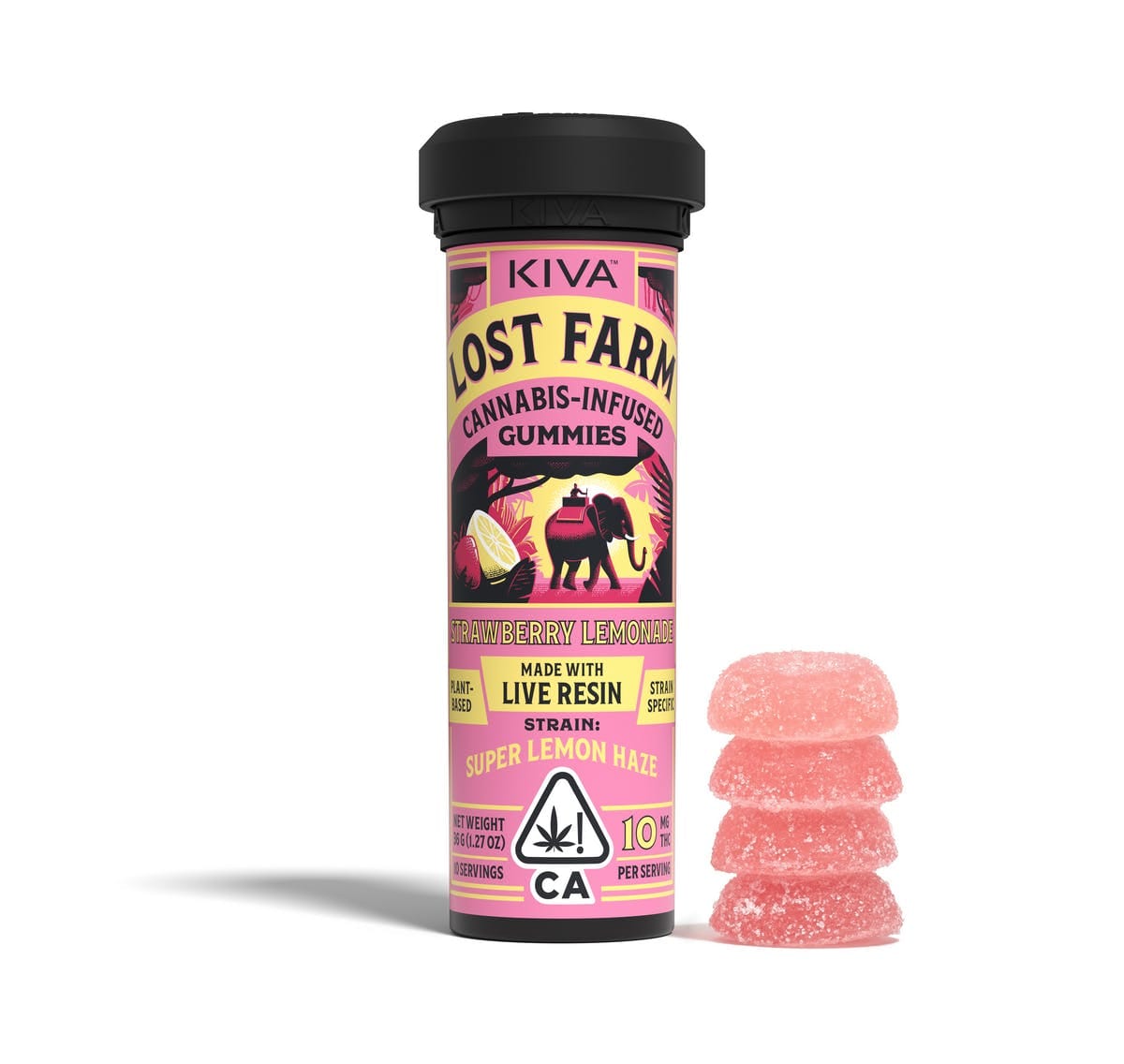 Lost Farm Strawberry Lemonade Gummies - Kiva Confections -  - $22 - Edible