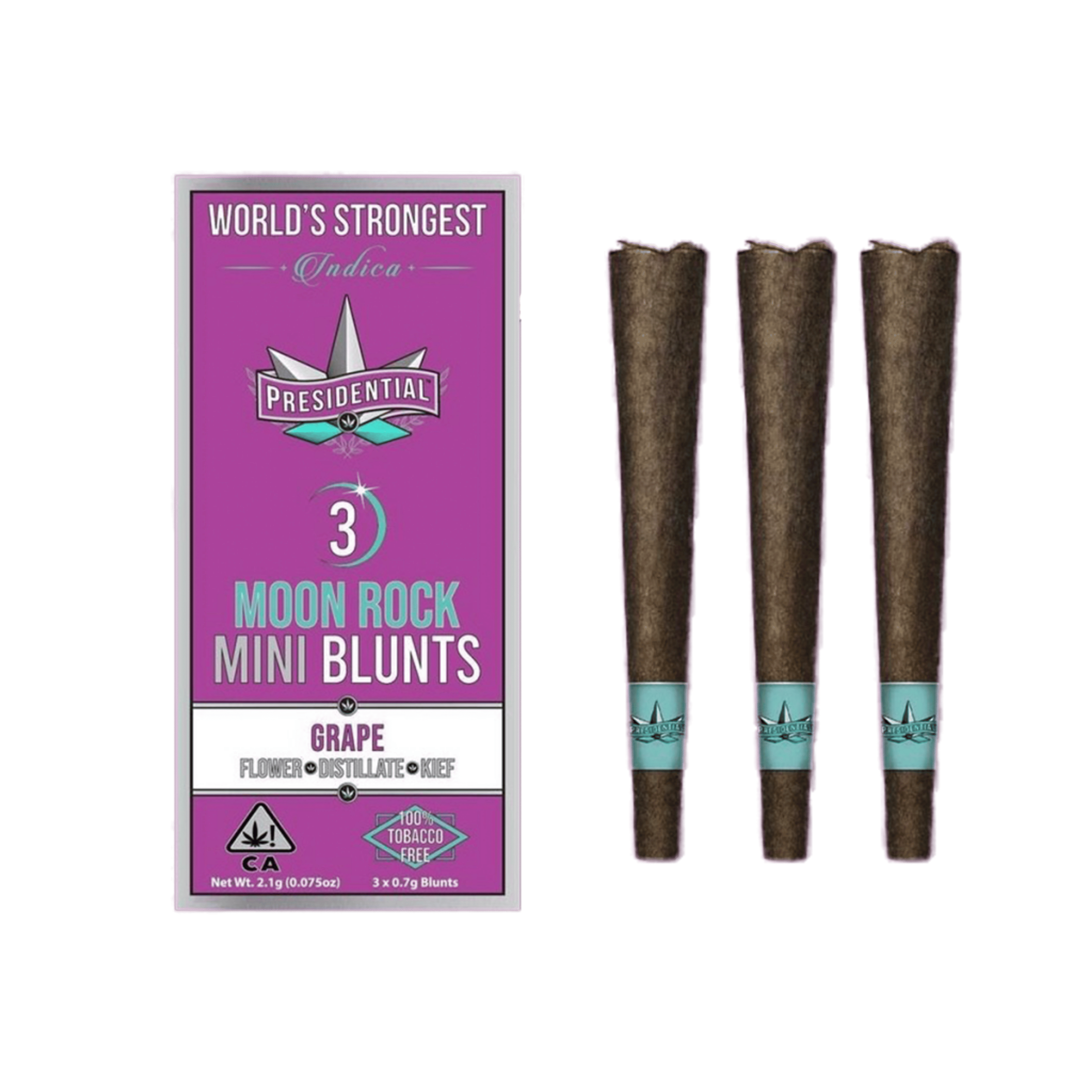 Grape - 3pk Mini Moon Rock Blunts - Presidential - 3pk Grape (I) - $28 - Pre-Rolls