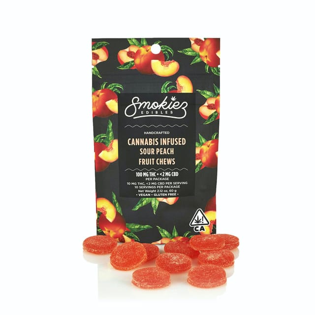Smokiez — Sour Peach Fruit Chews Bag