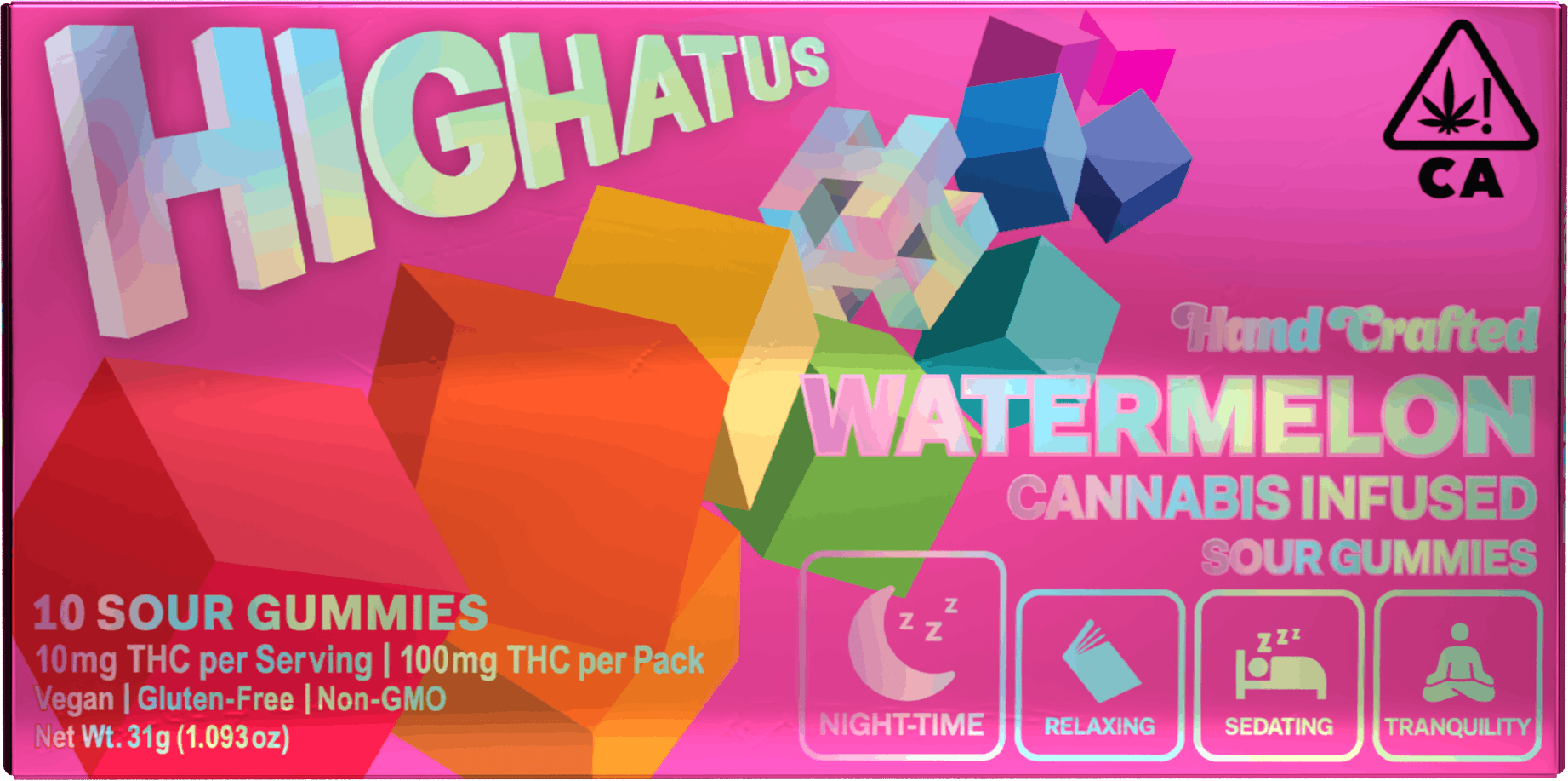 Nighttime - Watermelon Sour Gummies - Highatus -  - $16 - Edible