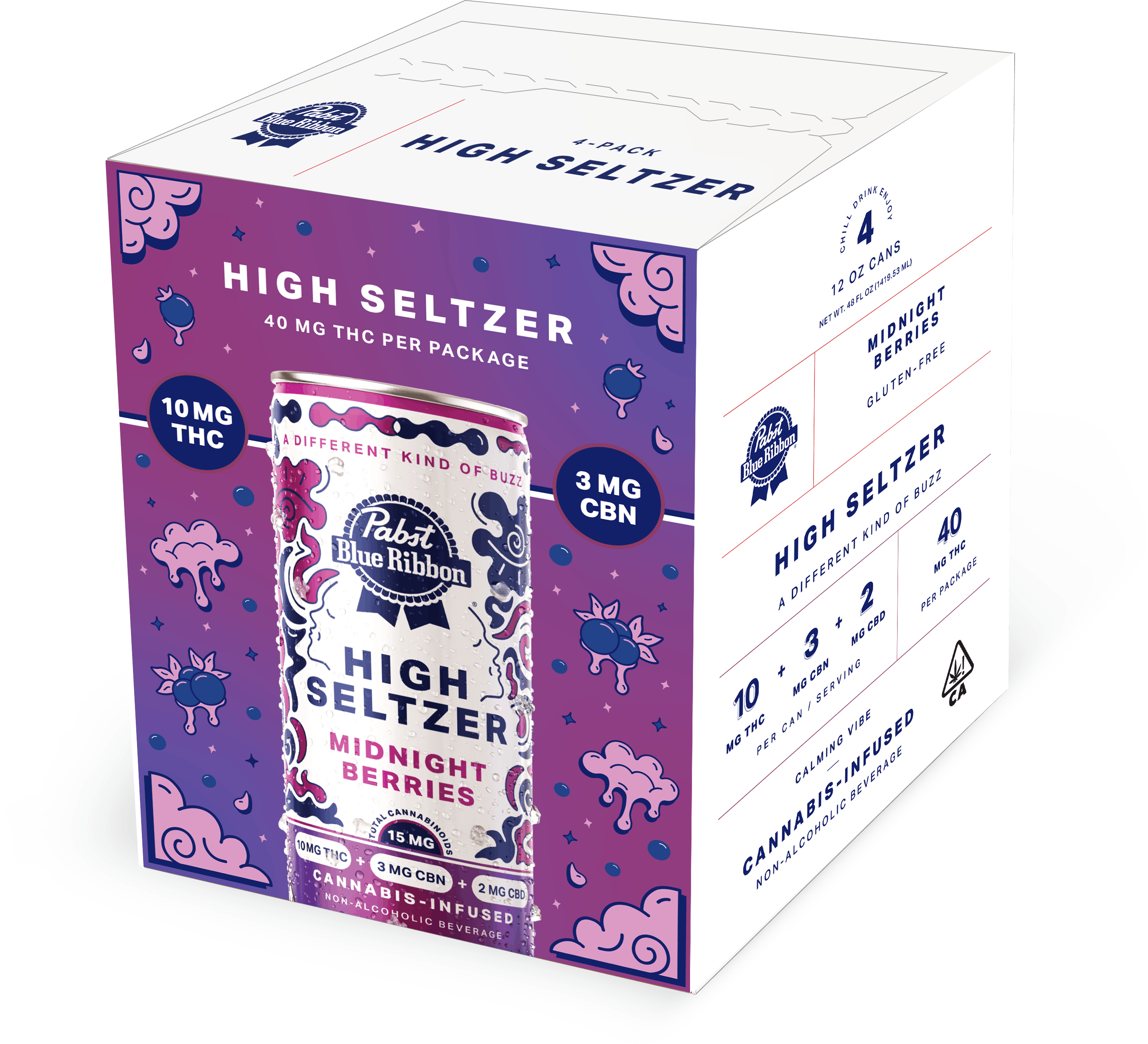 Midnight Berries + CBN Seltzer 4 Pack (12 Oz.) Cans - Pabst -  - $19 - Drinks