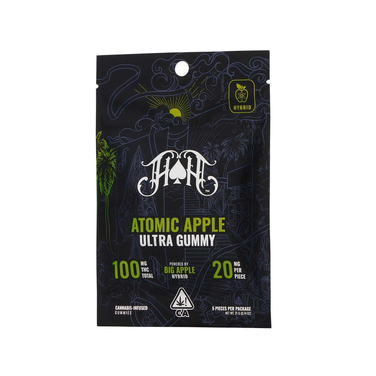 Atomic Apple "Big Apple" THC Gummy Pack (20mg x 5) - 100mg - Heavy Hitters -  - $17 - Edibles