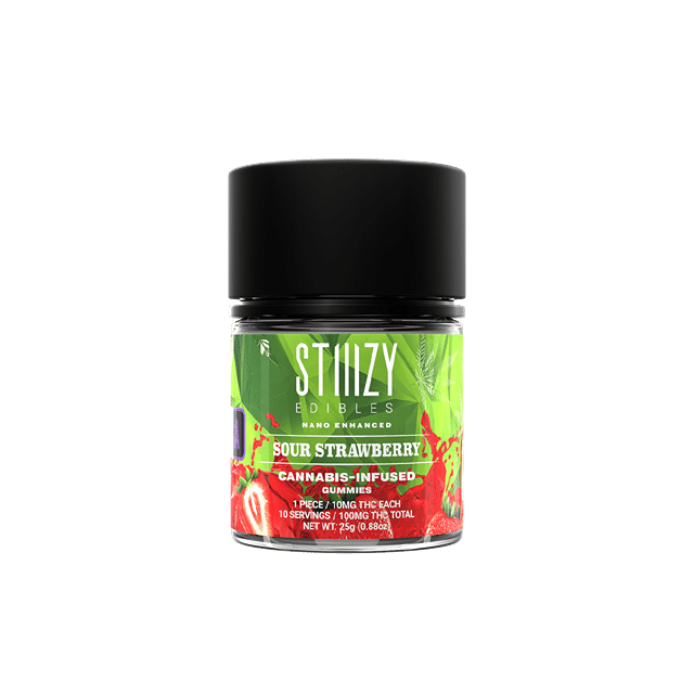 Sour Strawberry Gummies - 100mg/10pk