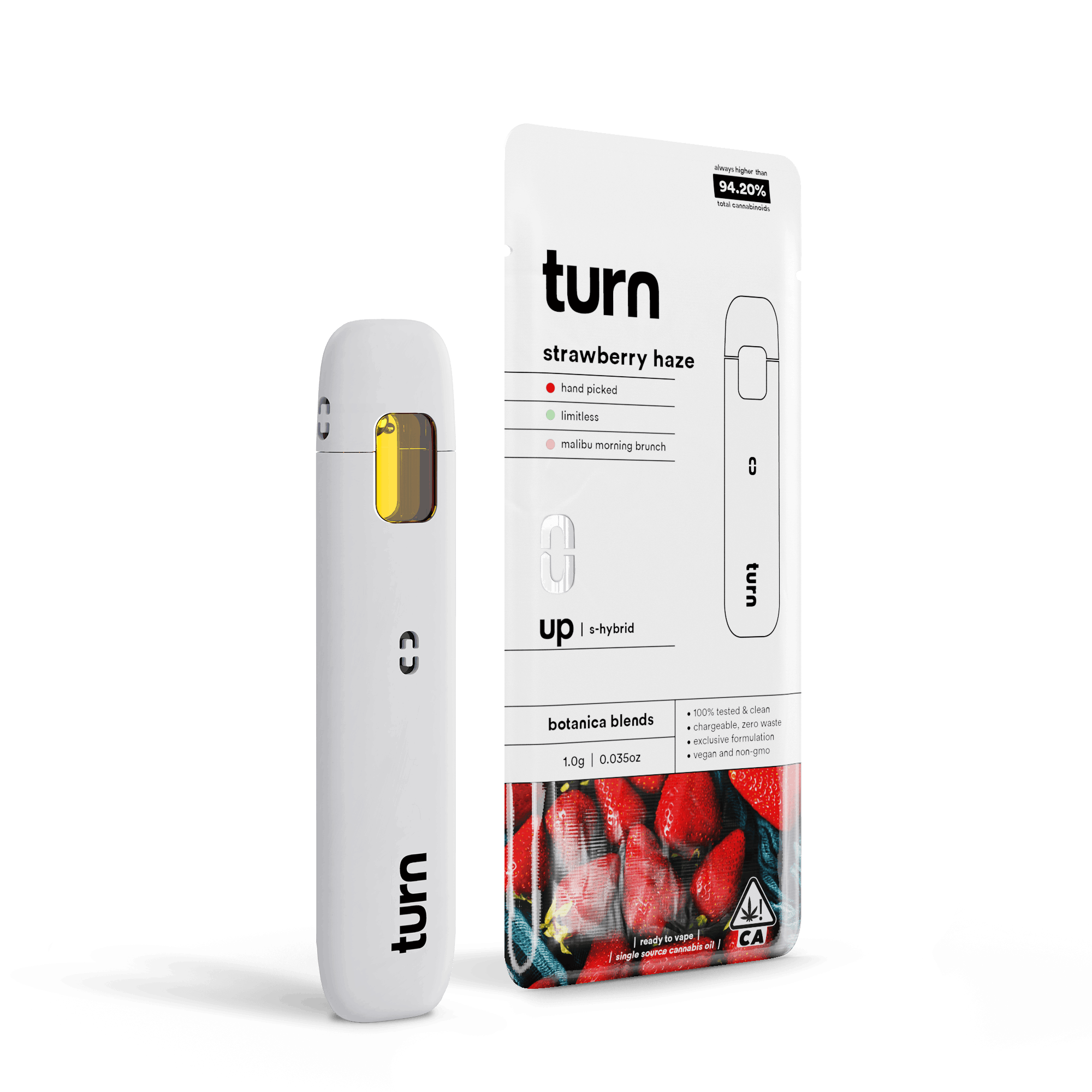 Turn Up Botanica Blends | 1g - Strawberry Haze - AIO - Sativa Hybrid - Turn -  - $27 - All-In-Ones