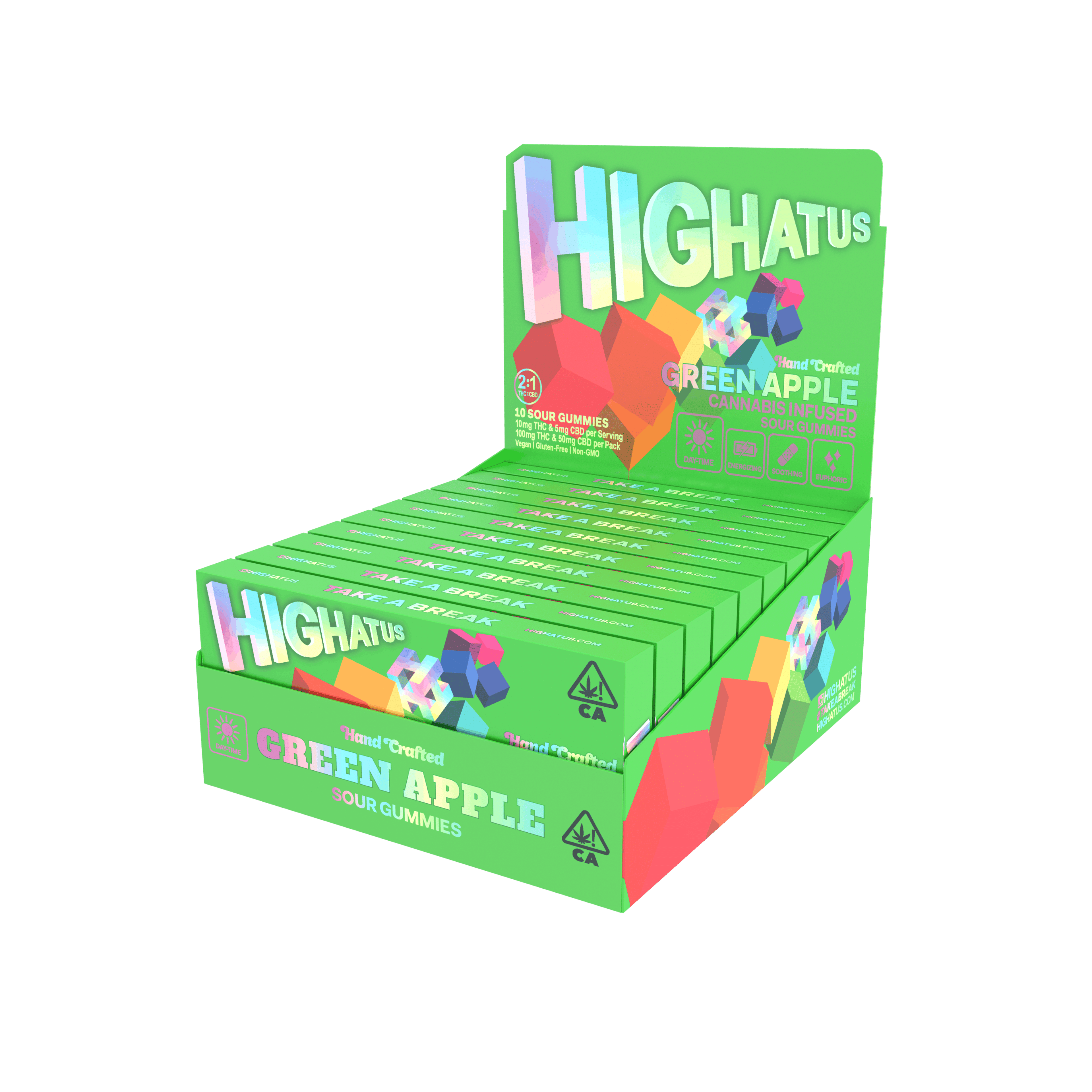 Green Apple 2:1 | Sour Gummies by Highatus - 100mg THC 50mg CBD - Highatus by CBX - - $15 - Edibles