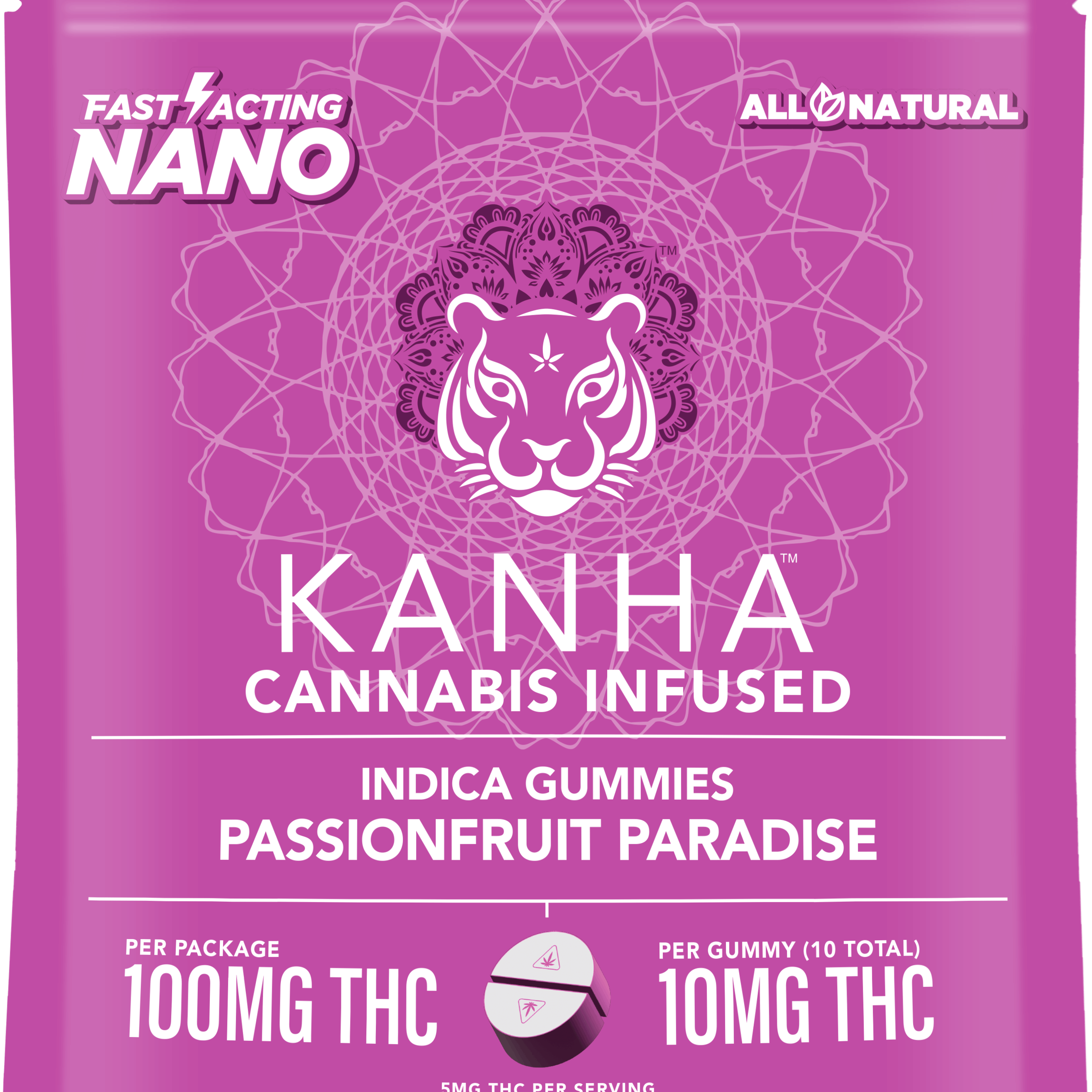 KANHA - Passionfruit Paradise Gummies - 10 x 10mg Nano THC - Kanha - Bag - $23 - Edibles