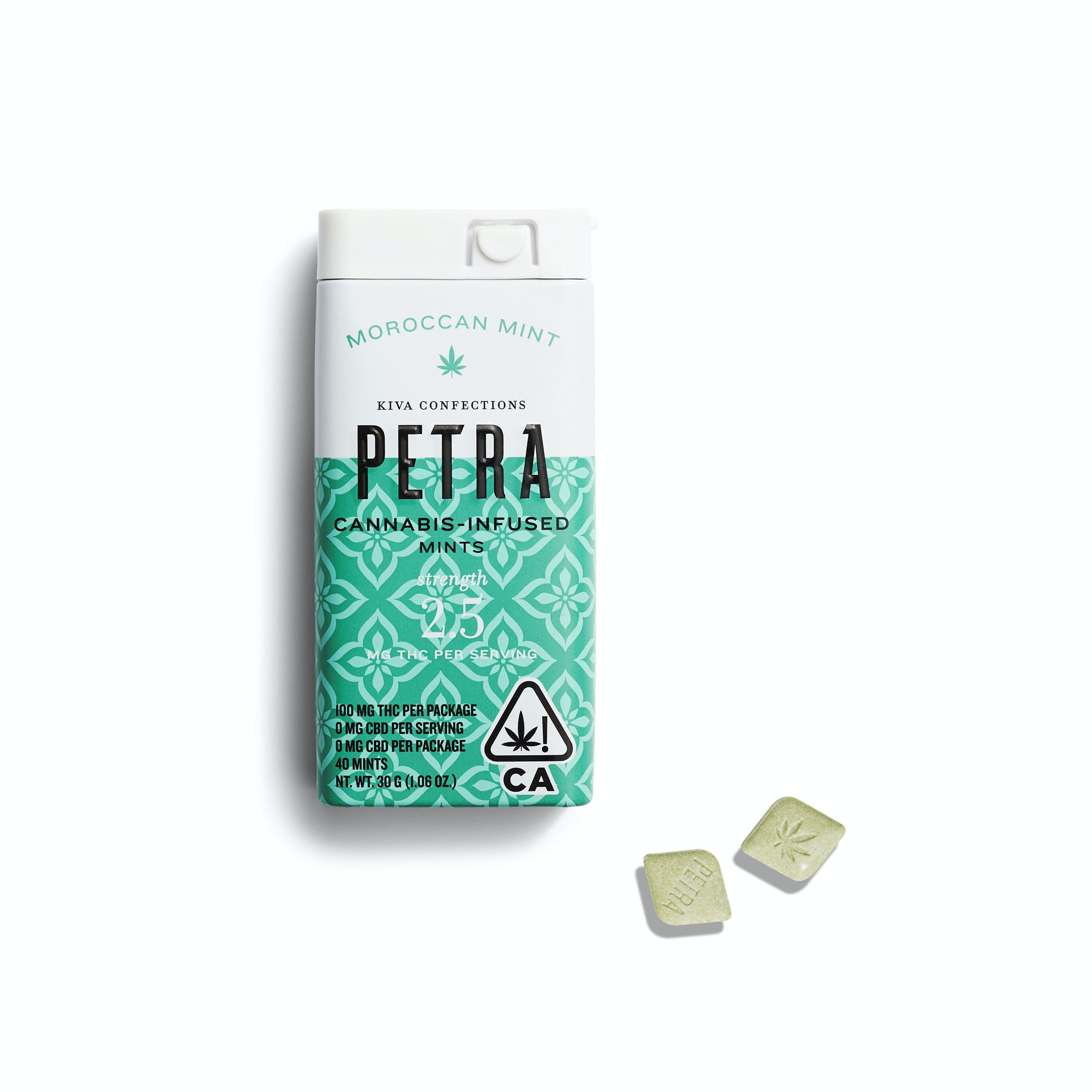 Petra Moroccan Mints 100mg - Kiva - - $25 - Edibles